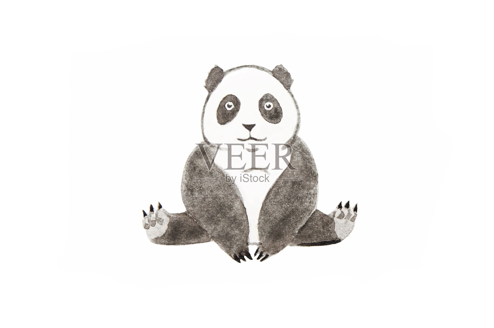 可爱的水彩熊猫插画图片素材