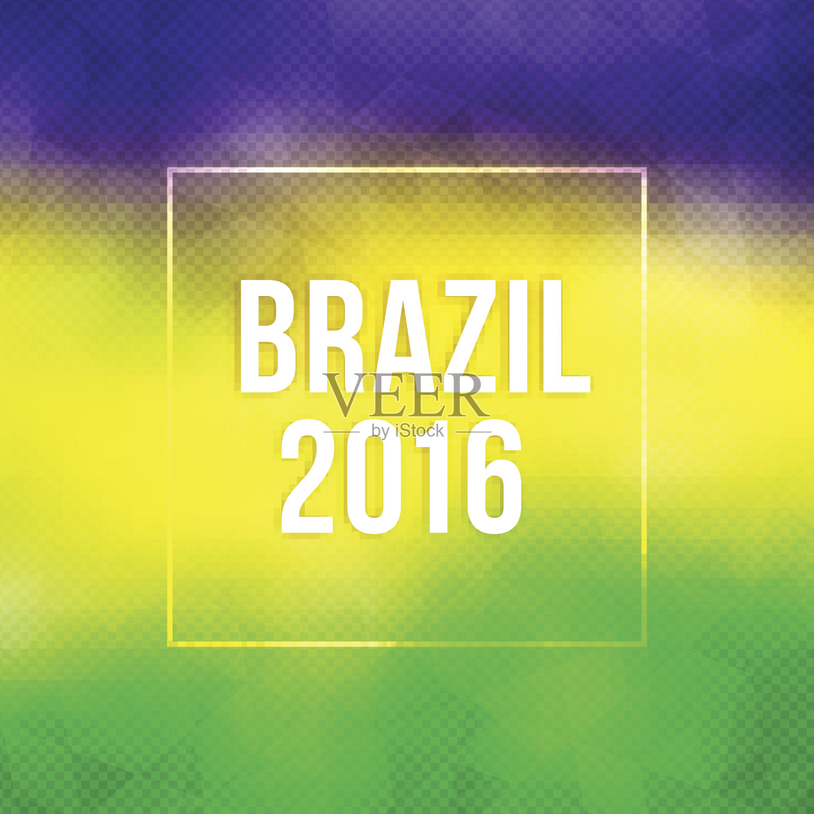 巴西国旗颜色背景与2016年的文字插画图片素材