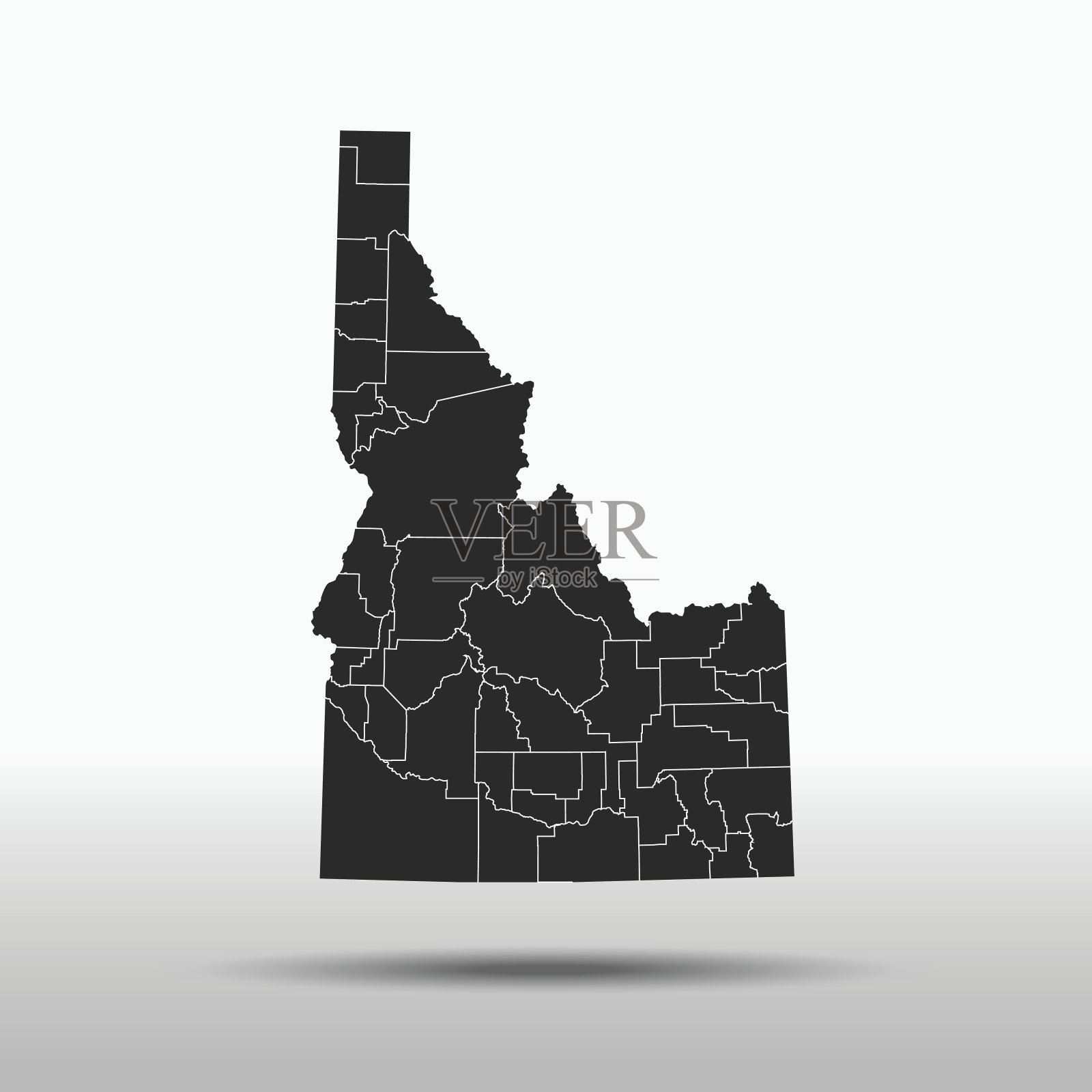 爱达荷州地图设计元素图片