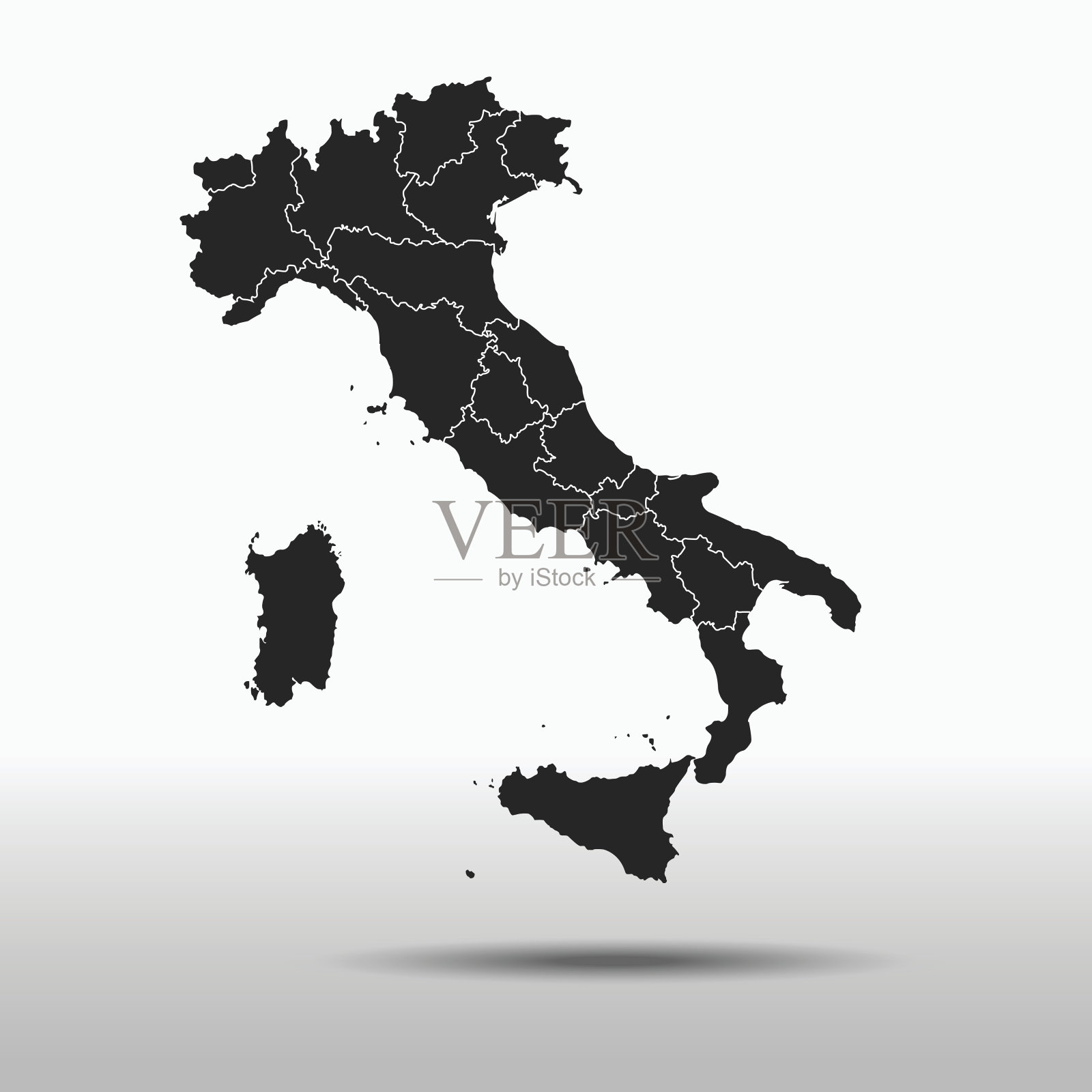意大利地图插画图片素材