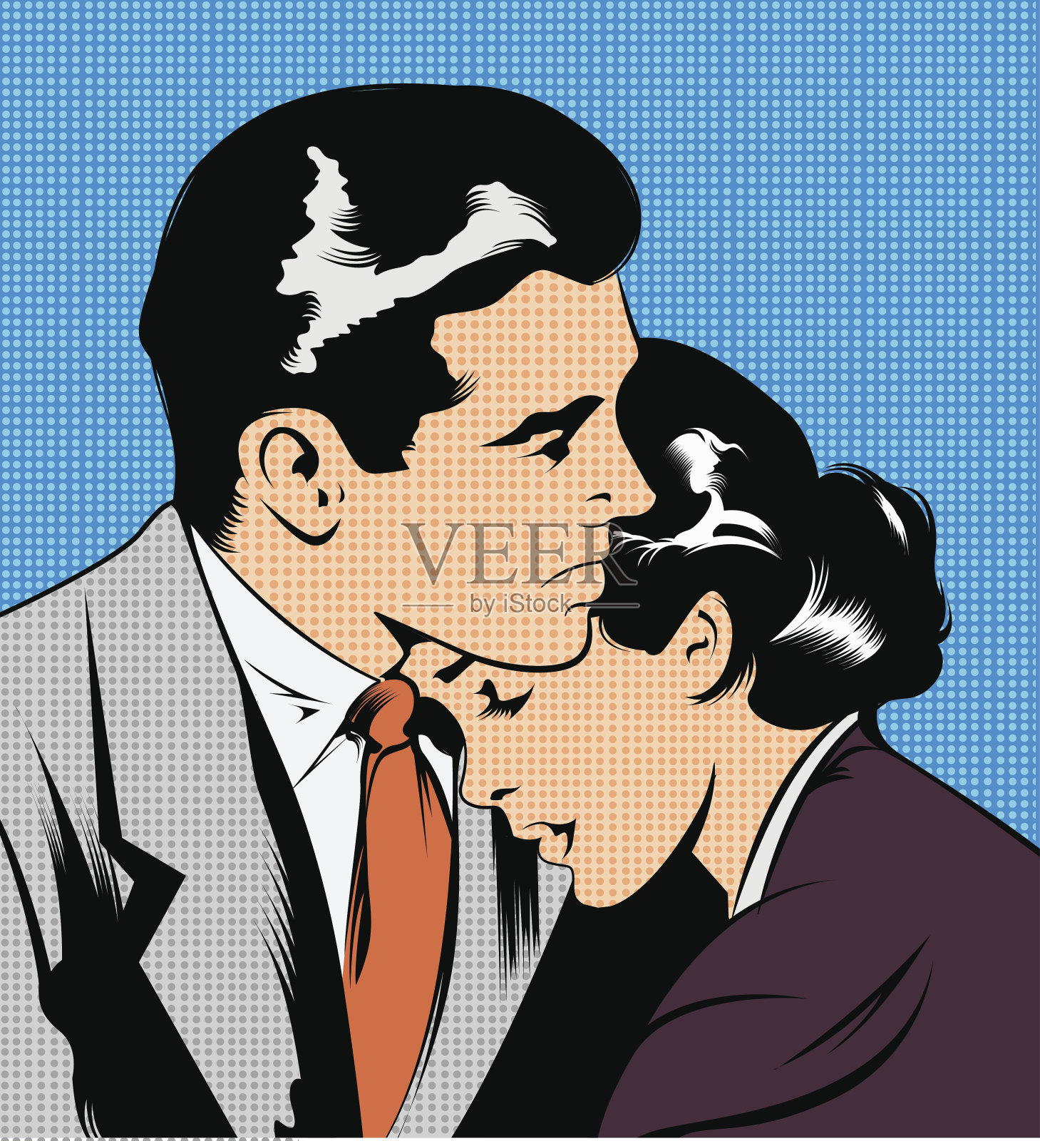 一对夫妇拥抱的插图插画图片素材