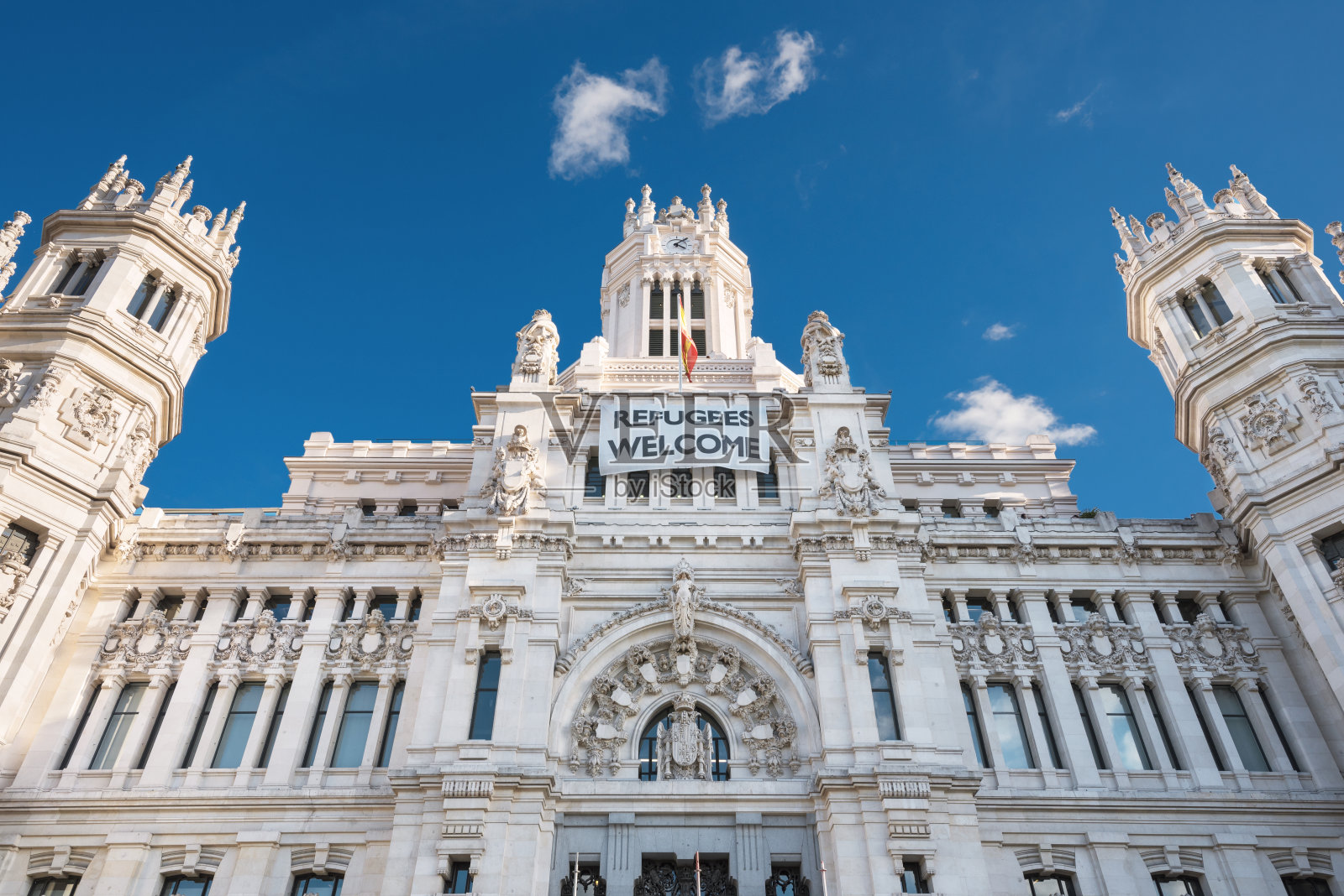 西布莉斯宫市政厅，西班牙马德里。照片摄影图片