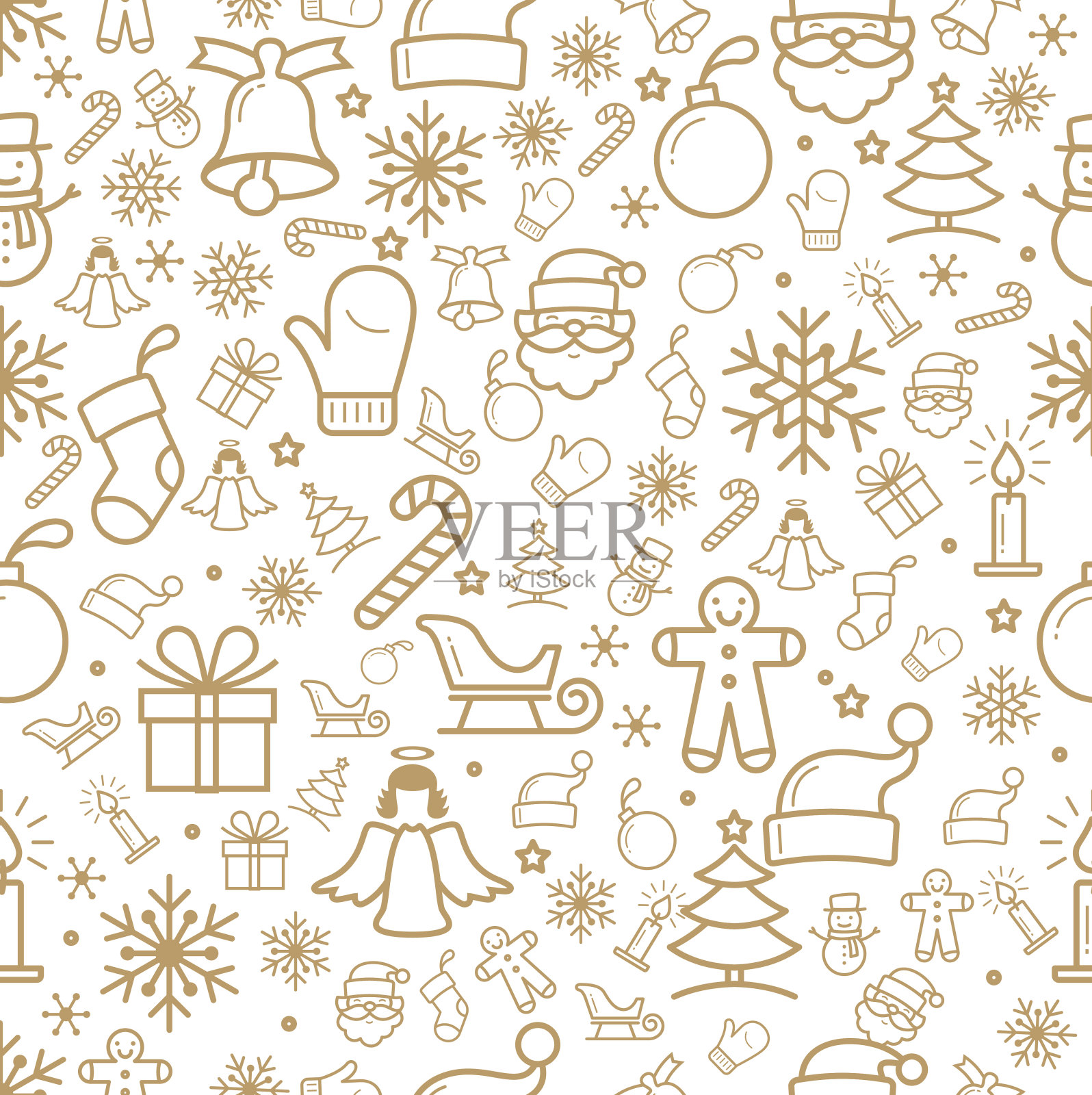 假日和圣诞节背景与图标插画图片素材