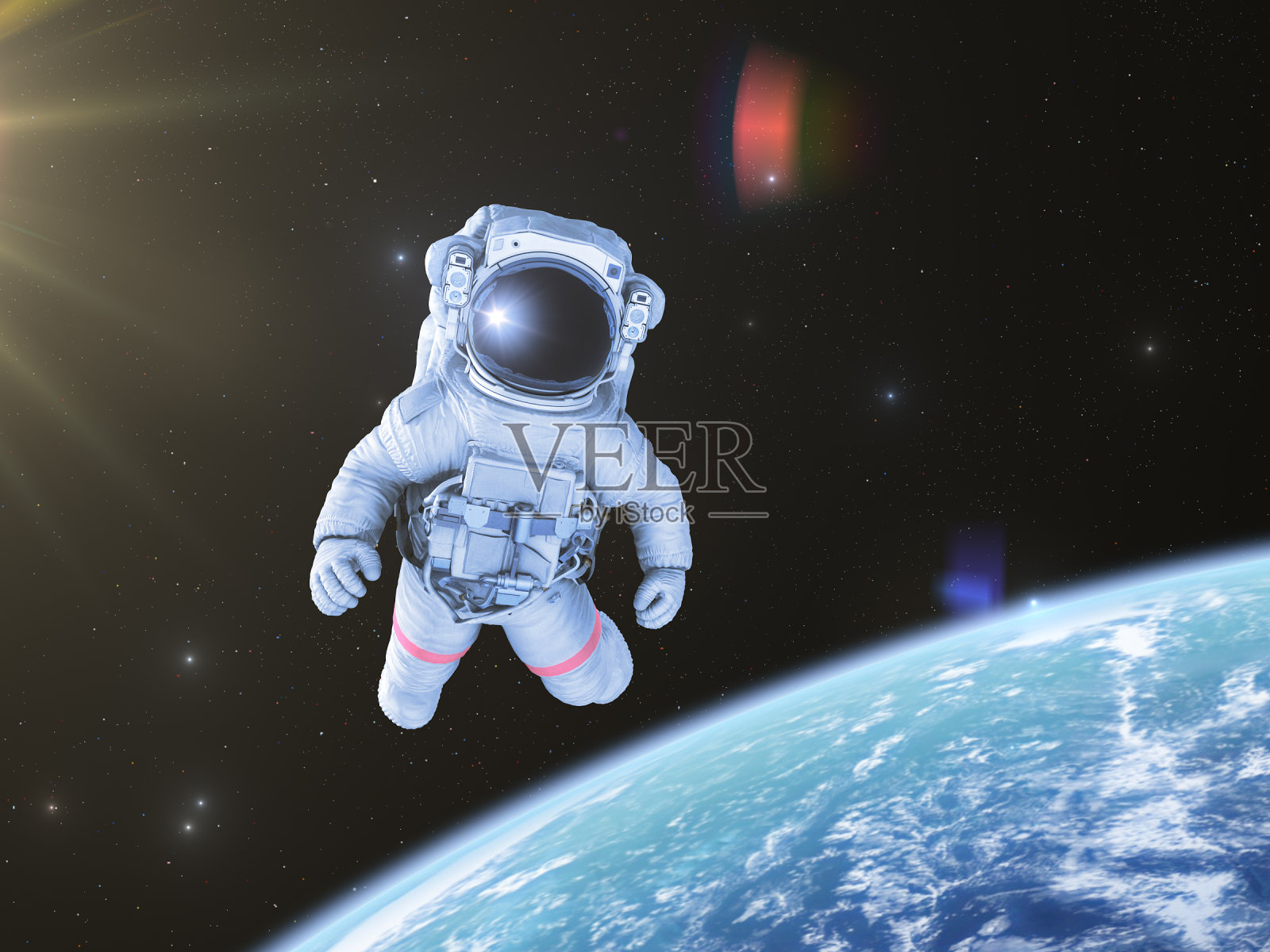太空宇航员，3d渲染，照片摄影图片