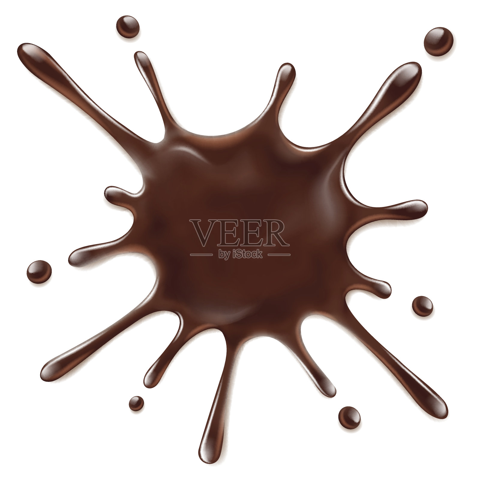 飞溅的巧克力孤立在白色背景设计元素图片