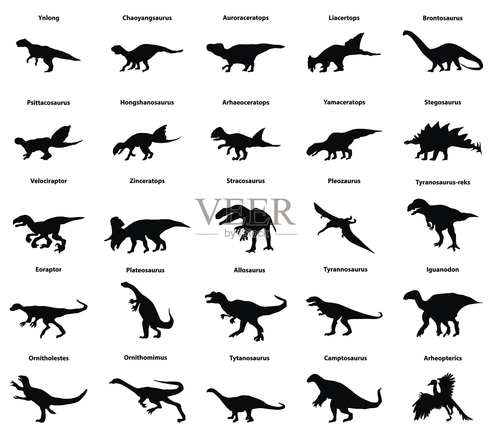恐龙的轮廓插画图片素材