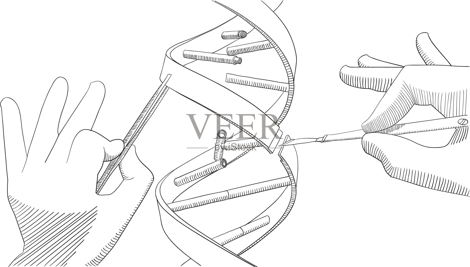 人工基因工程插画图片素材