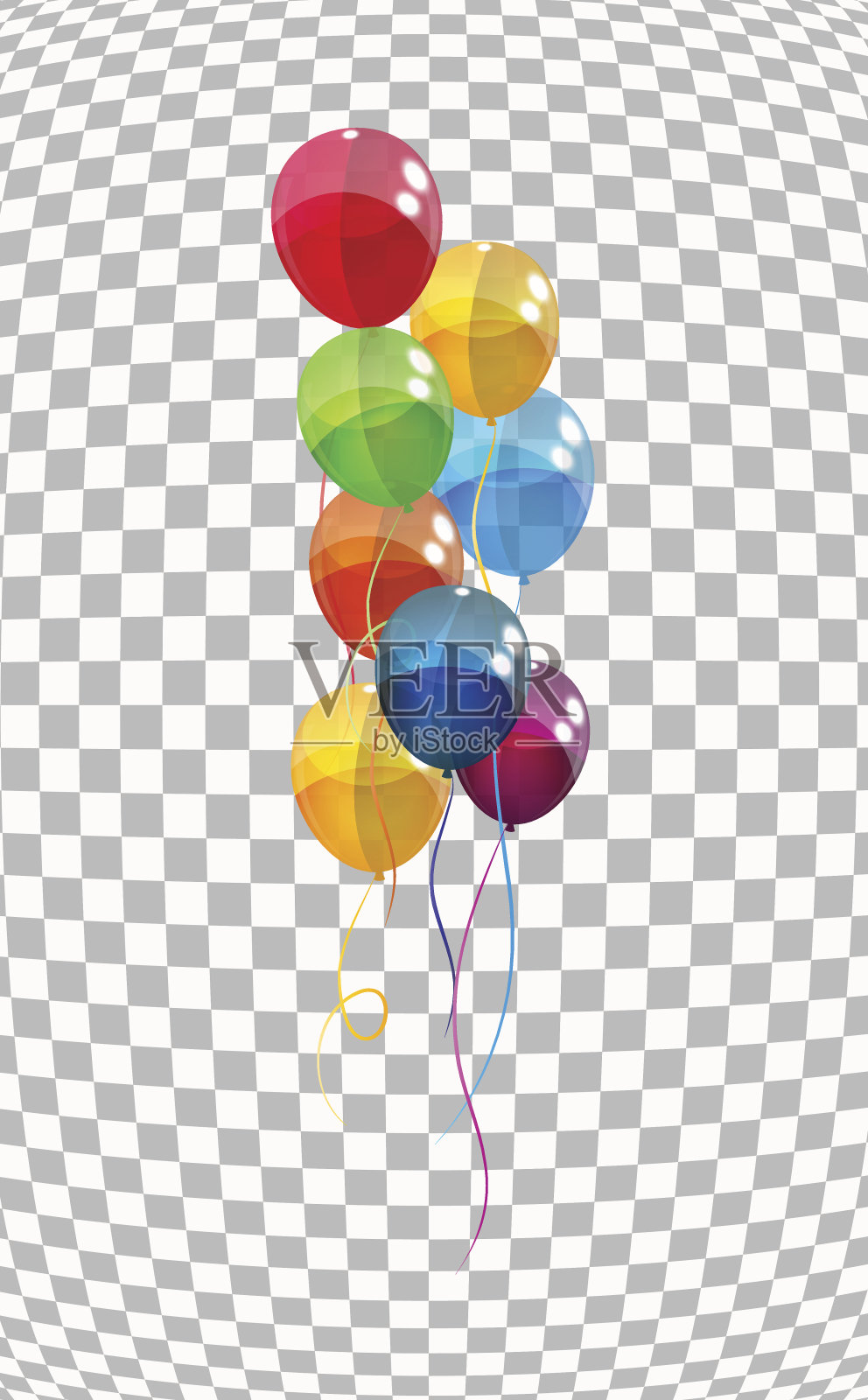 彩色光泽气球背景矢量插图设计元素图片
