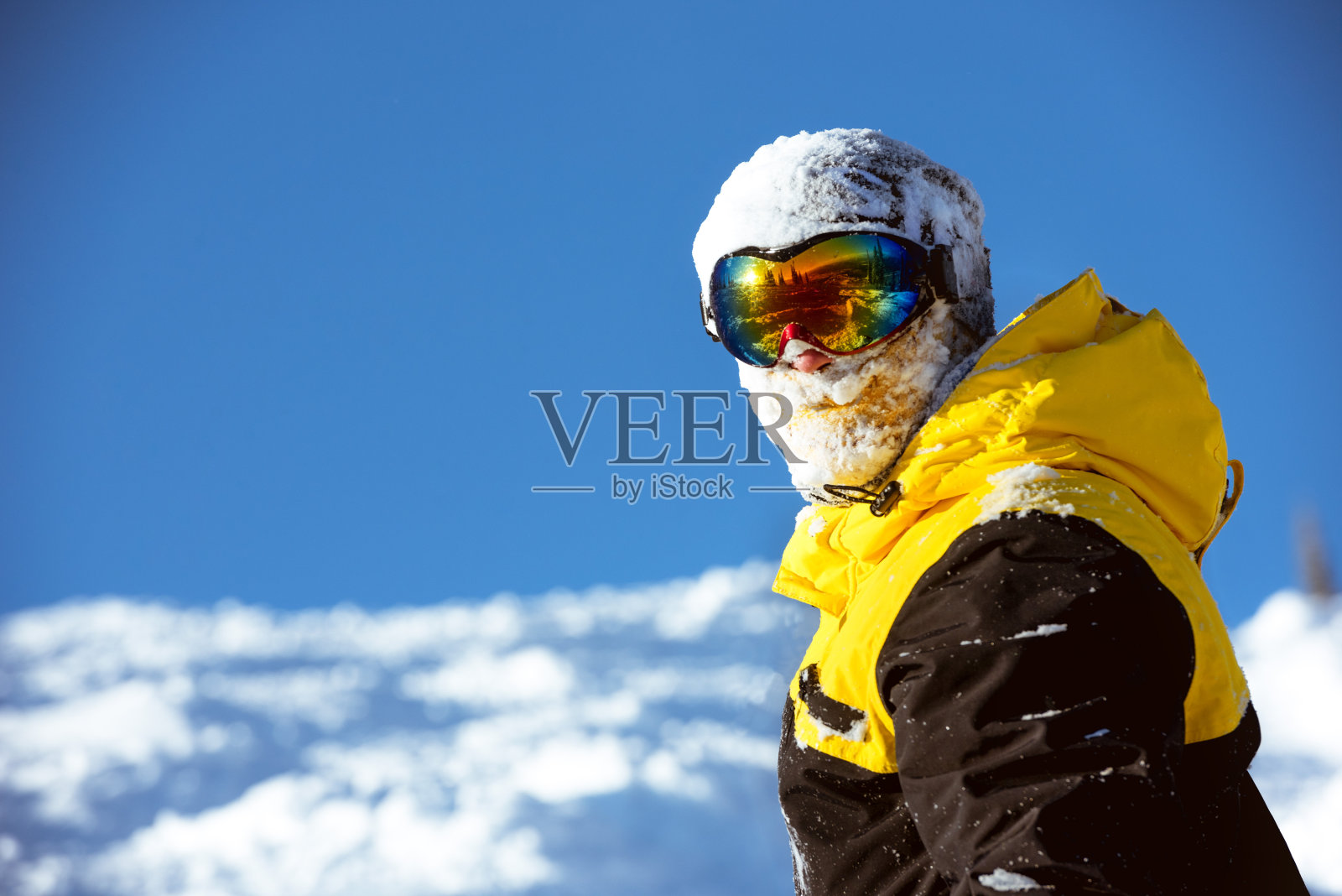 滑雪者肖像坡度假村copyspace照片摄影图片