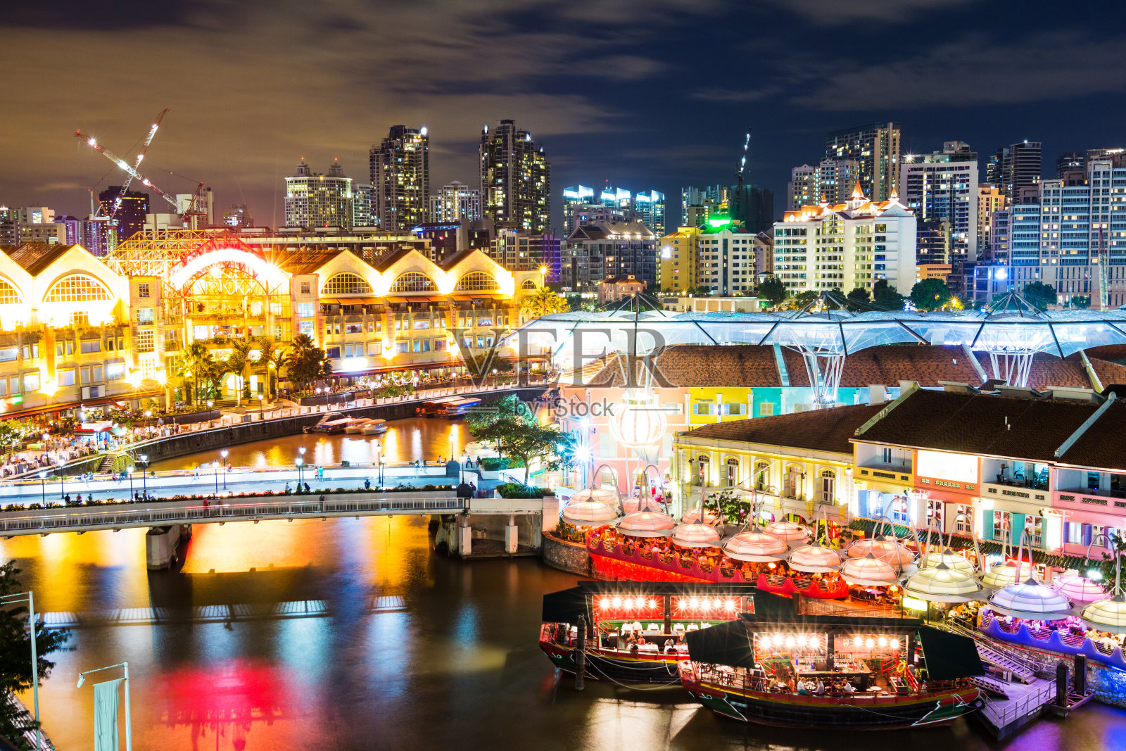 新加坡的克拉克码头照片摄影图片