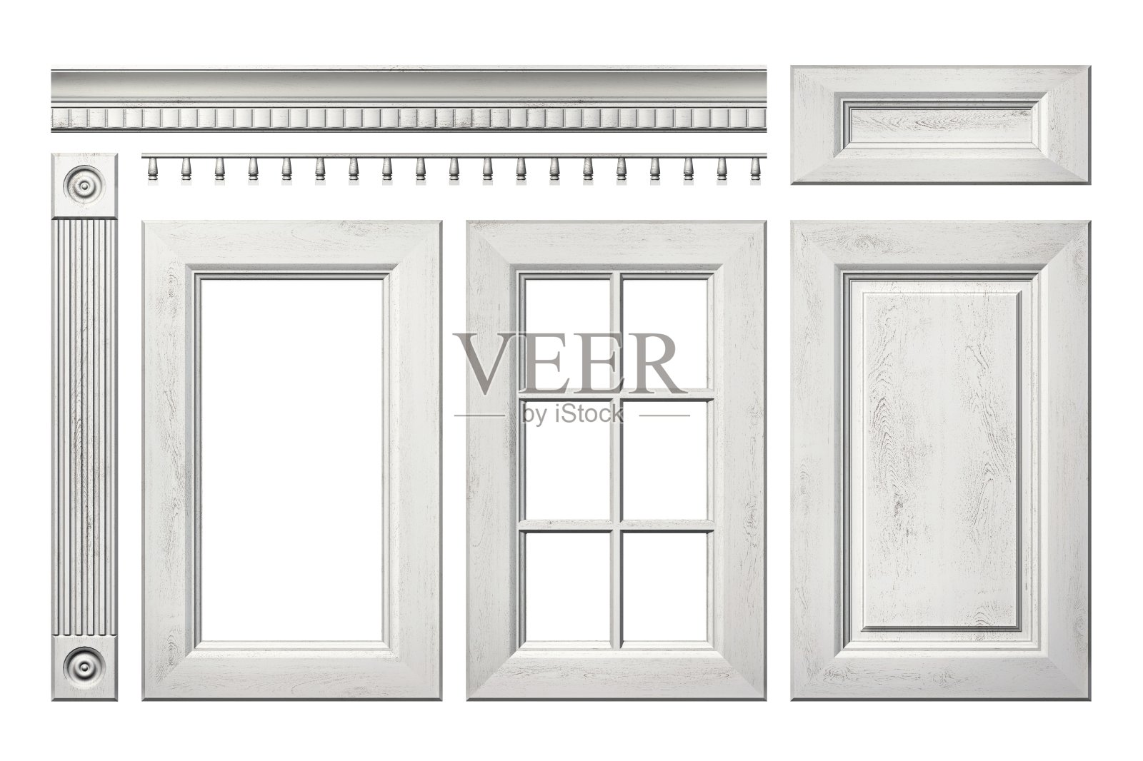 旧木门，抽屉，柱子，檐口，白色独立橱柜照片摄影图片