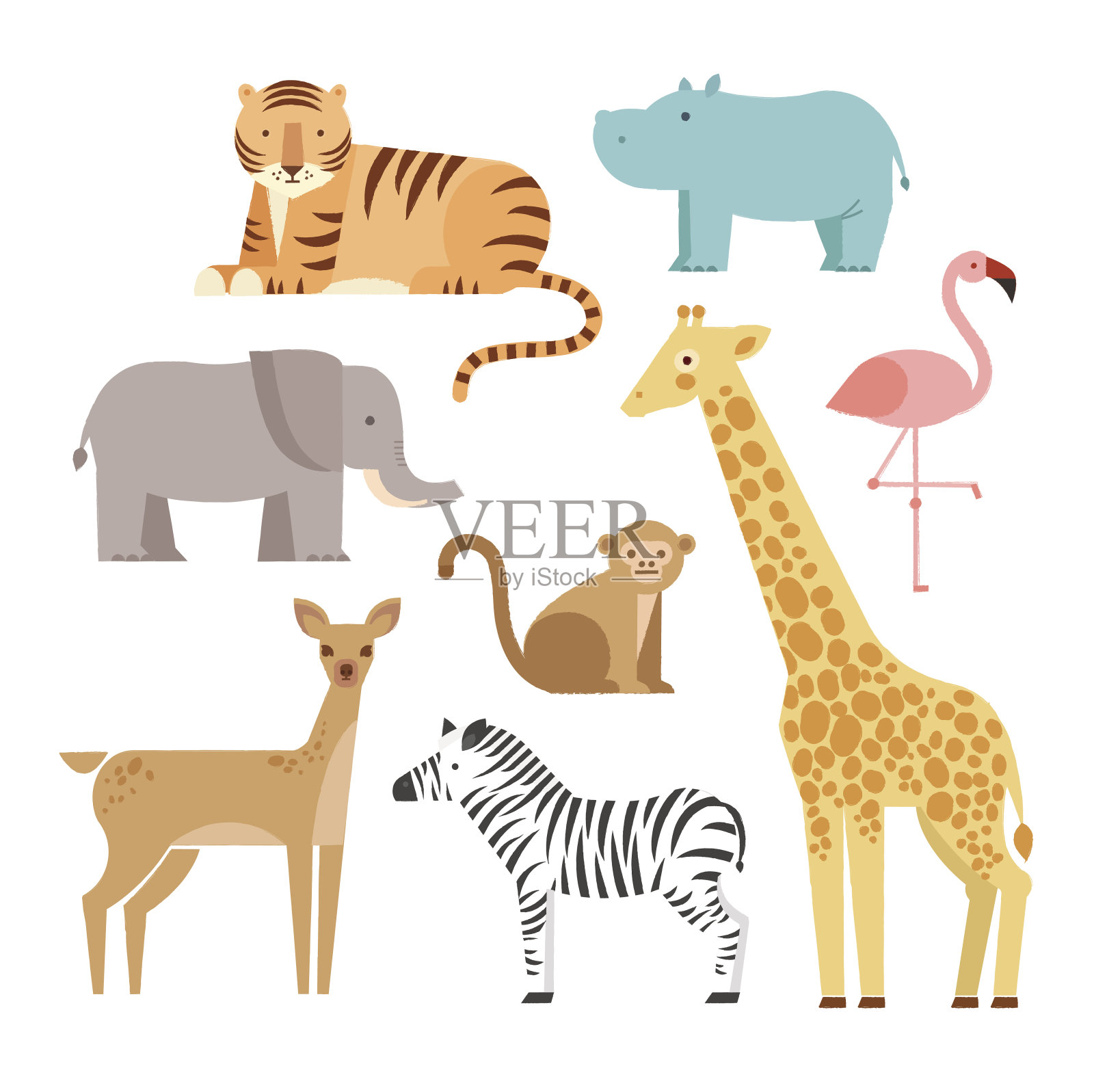 丛林动物图标集设计元素图片