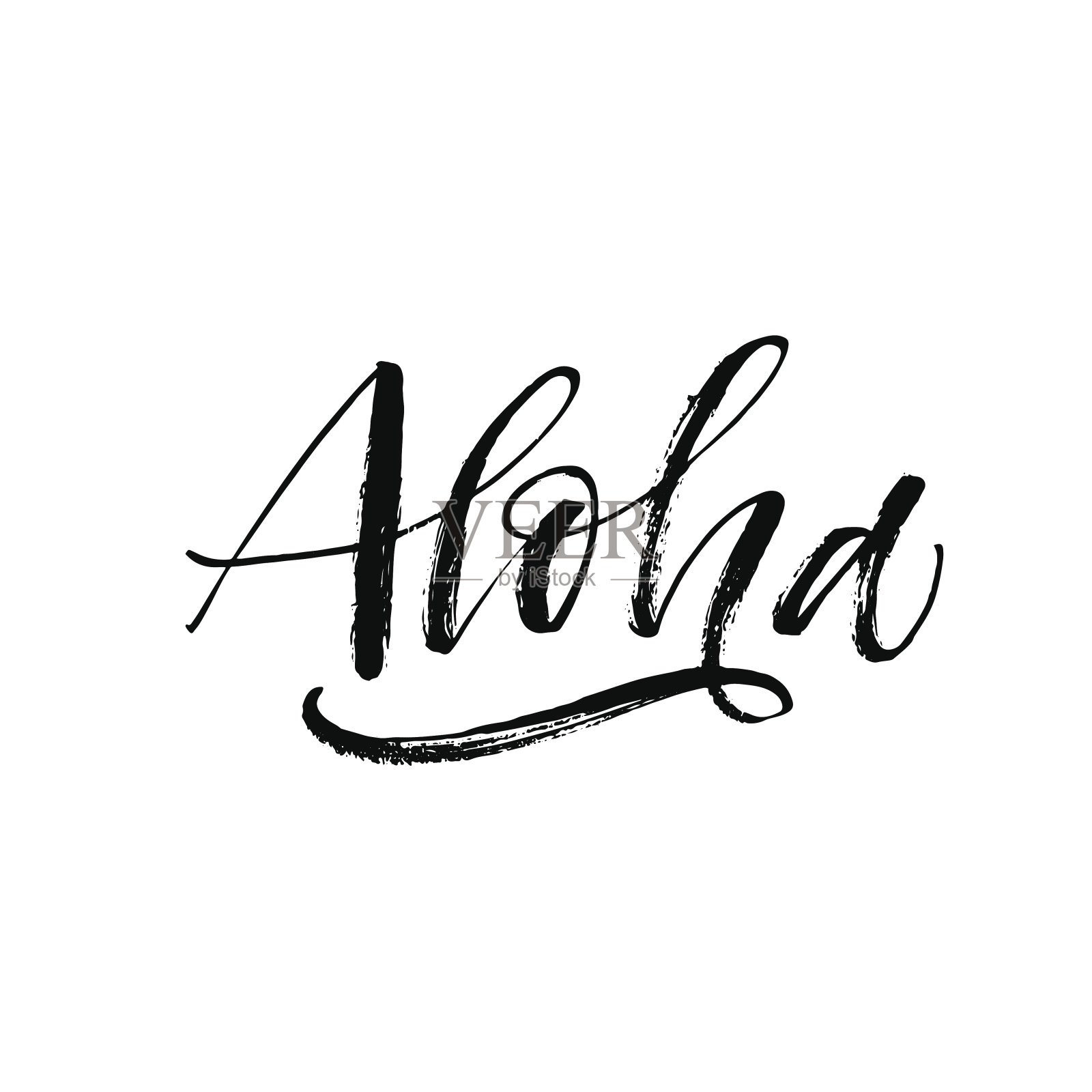 手绘aloha字母。插画图片素材
