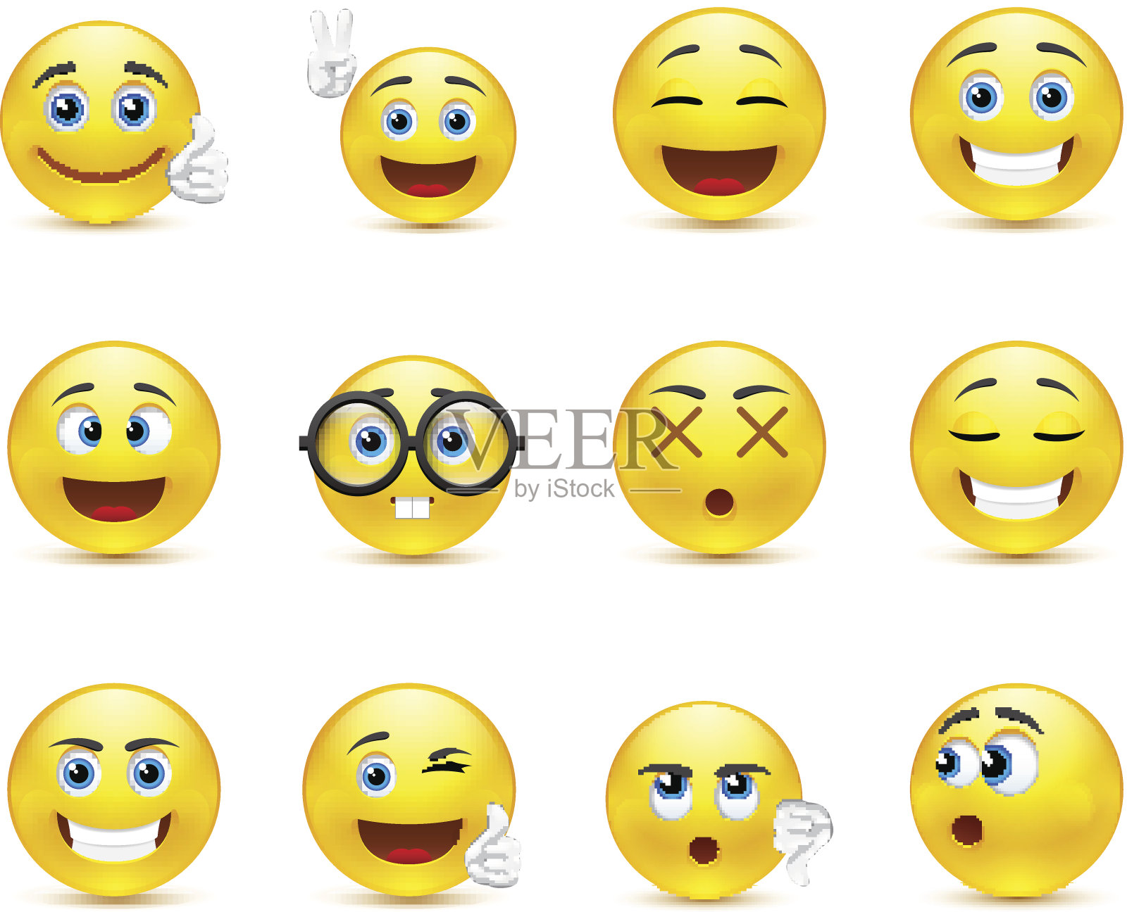 笑脸表情可以表达不同的情绪图标素材