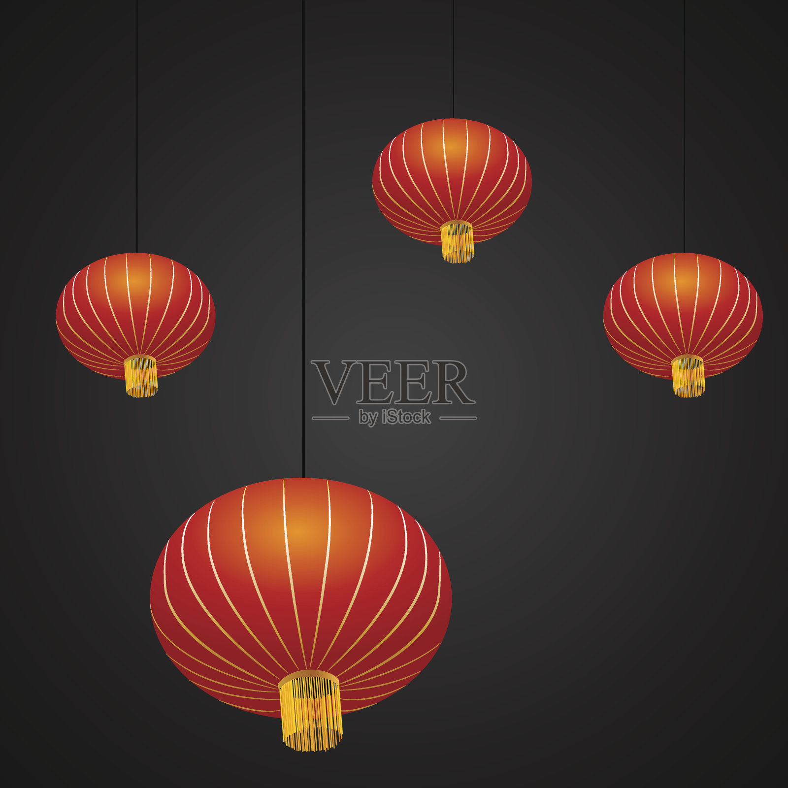 中国新年灯笼的背景插画图片素材