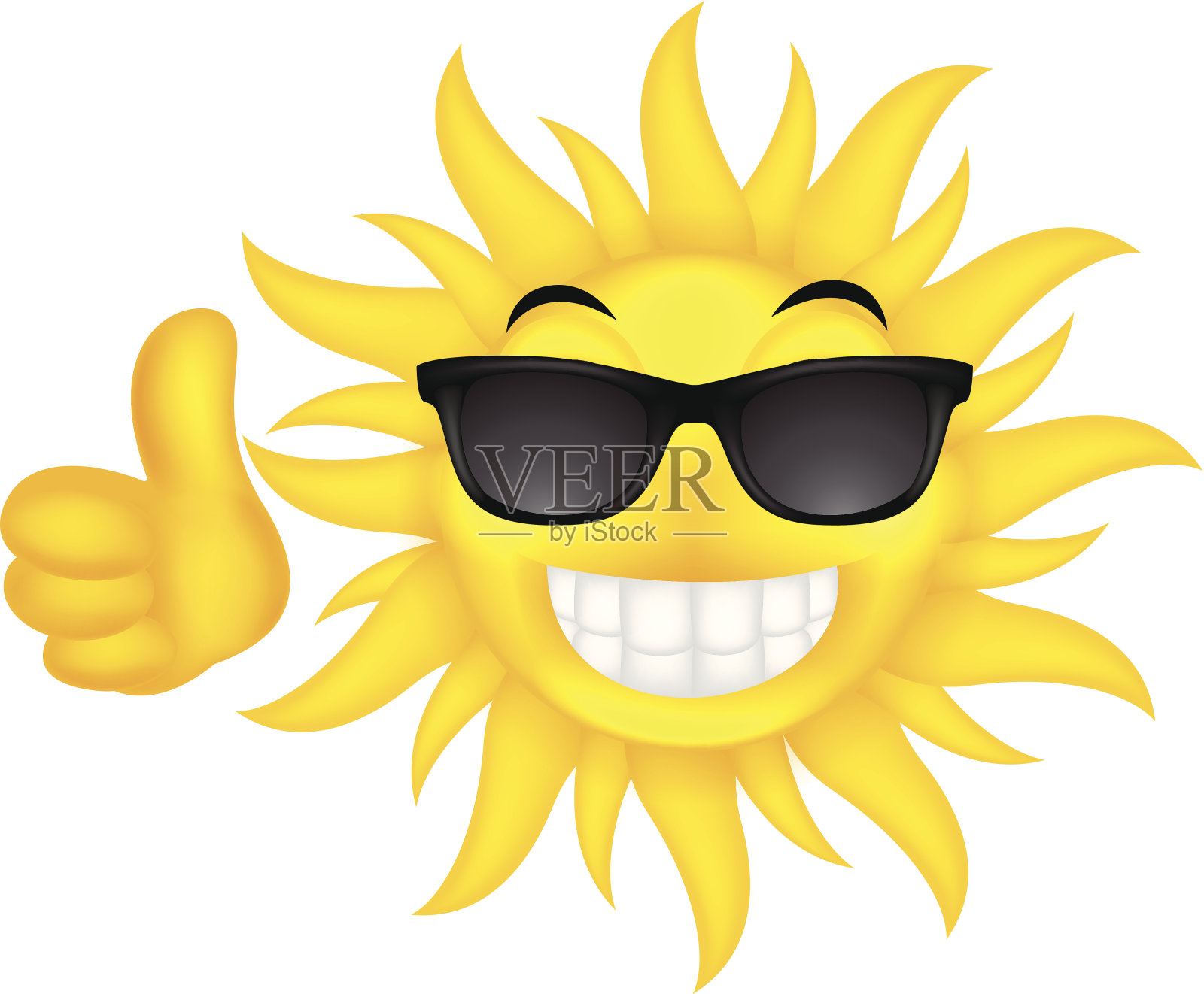 快乐的夏日阳光与眼镜插画图片素材
