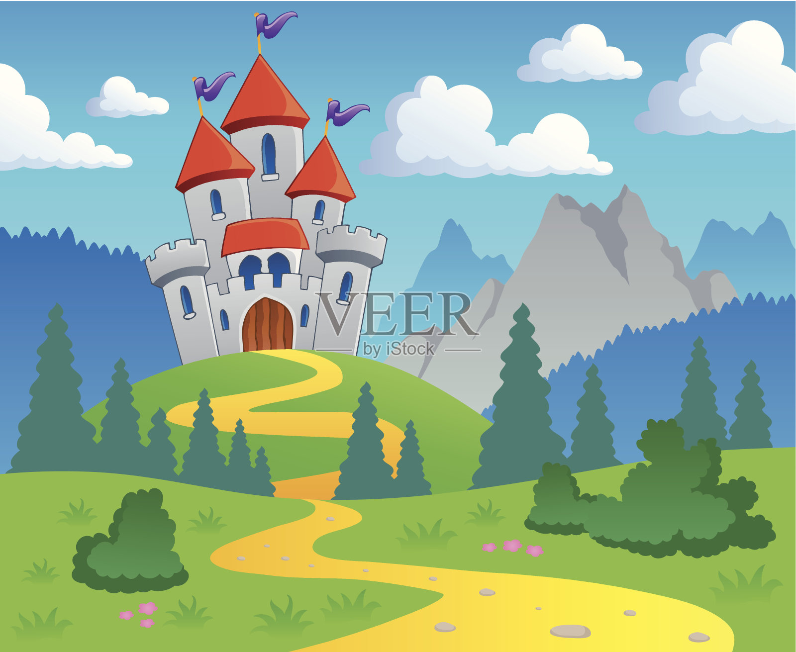 城堡主题景观1插画图片素材