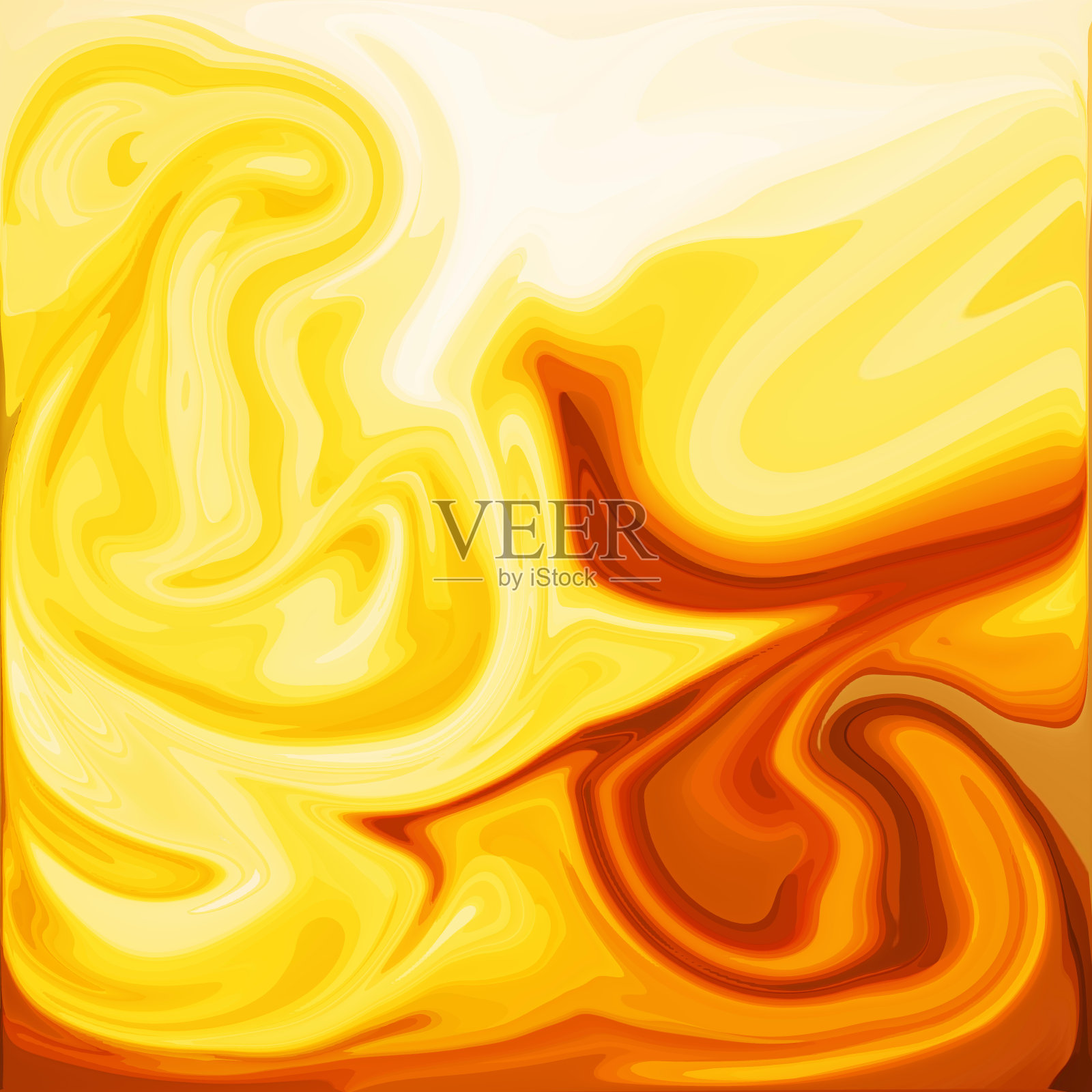橙色数字丙烯酸颜色漩涡或类似的大理石扭曲插画图片素材