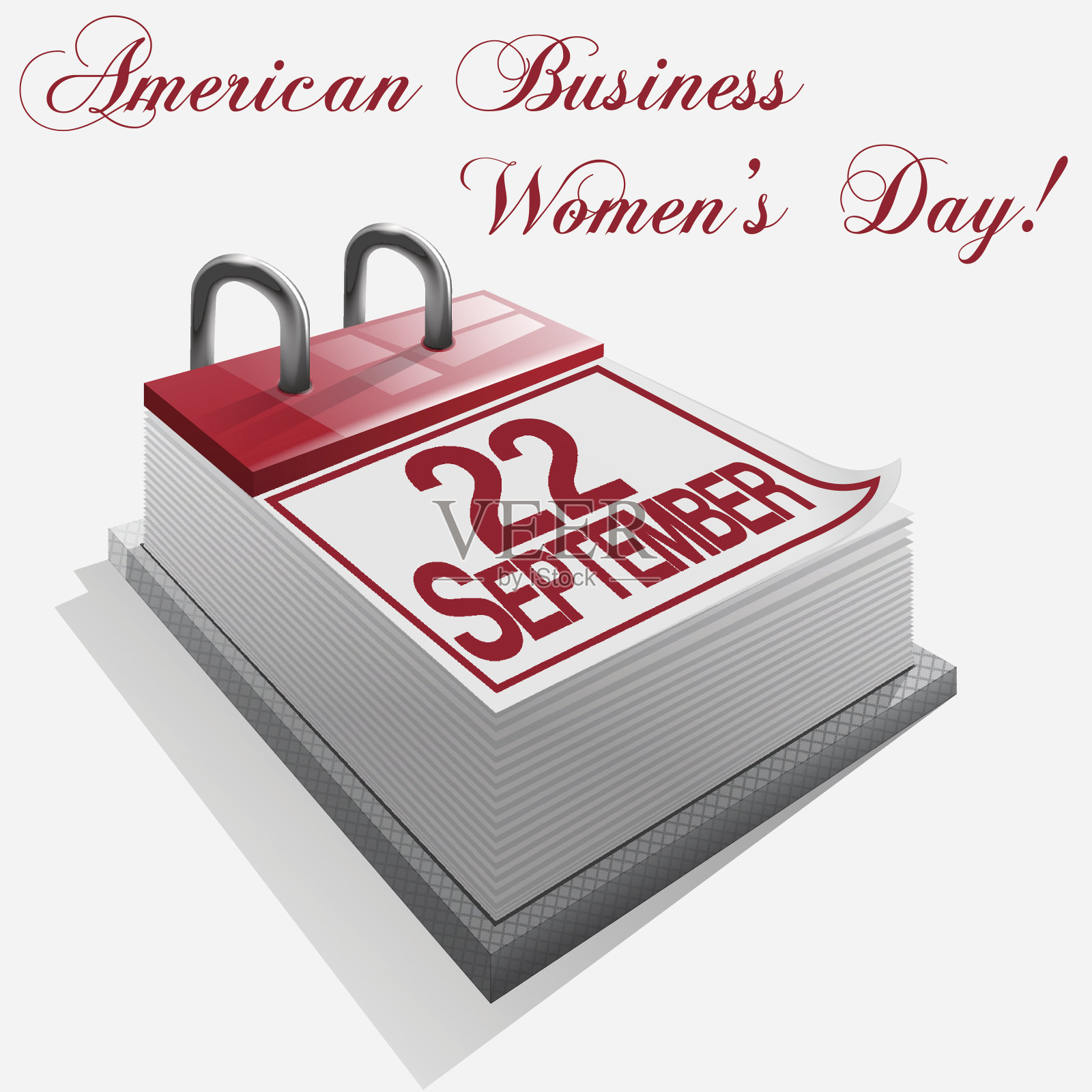 日历9月22日美国商业妇女节。向量设计模板素材