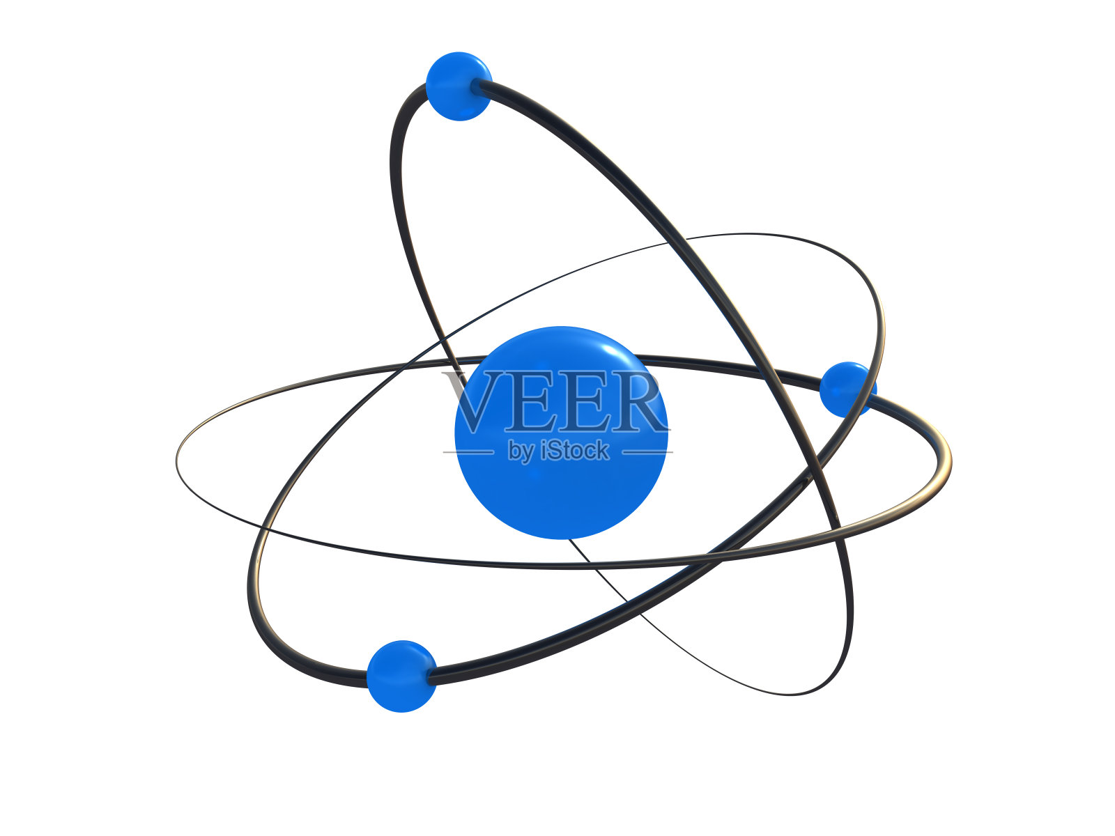 原子，分子，轨道，蓝色插画图片素材