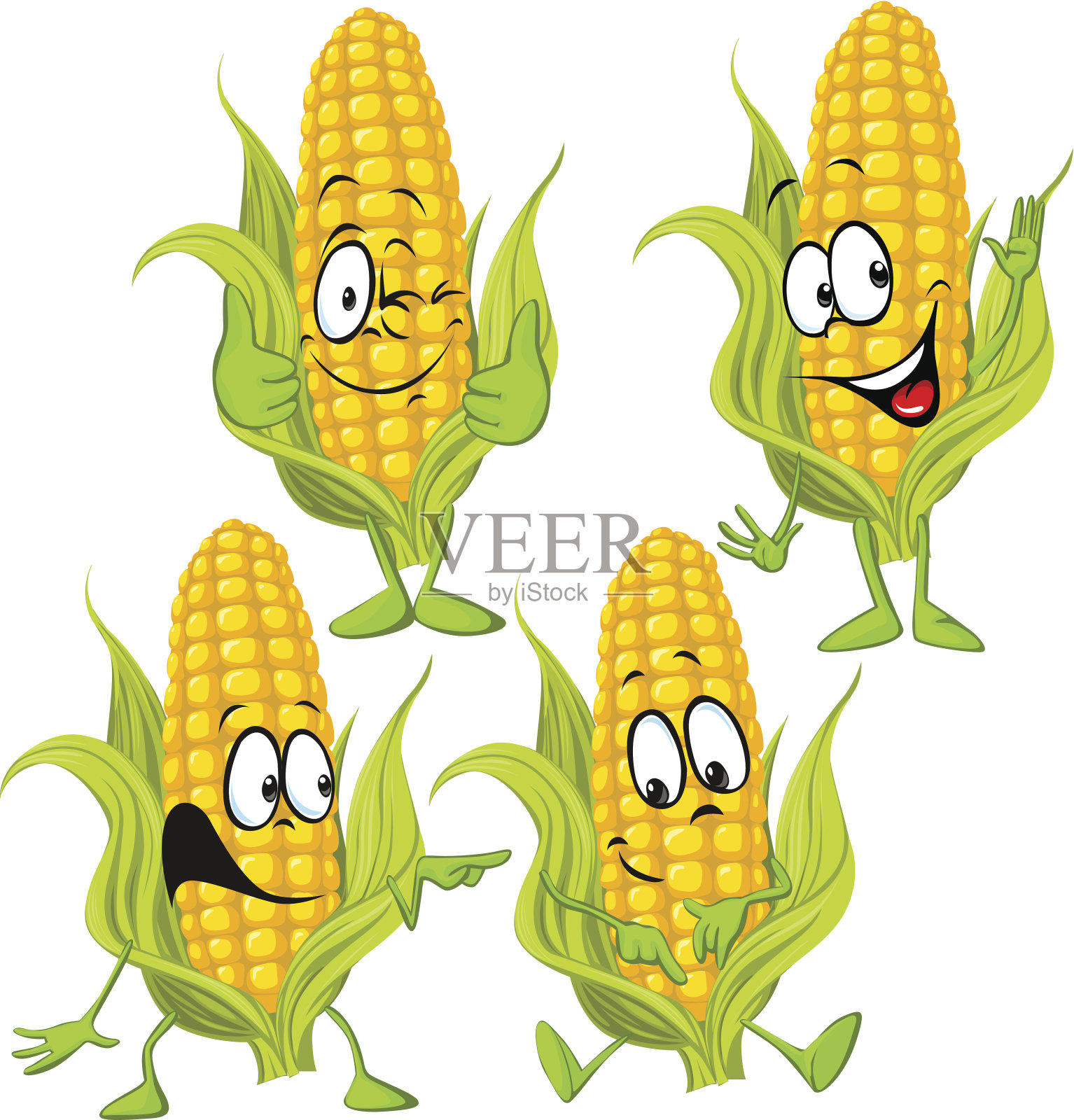 玉米卡通插画图片素材