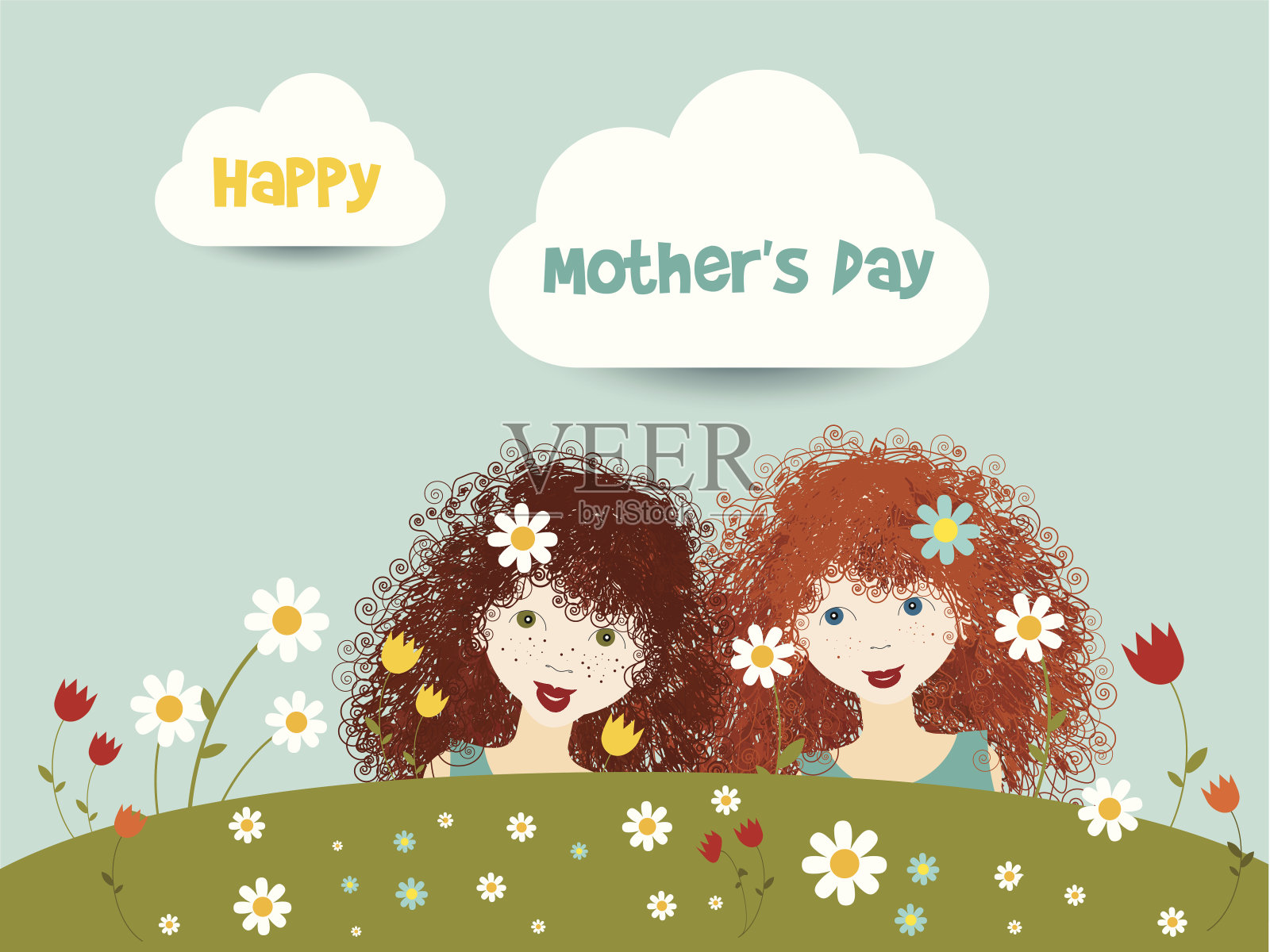 母亲节快乐的概念。插画图片素材