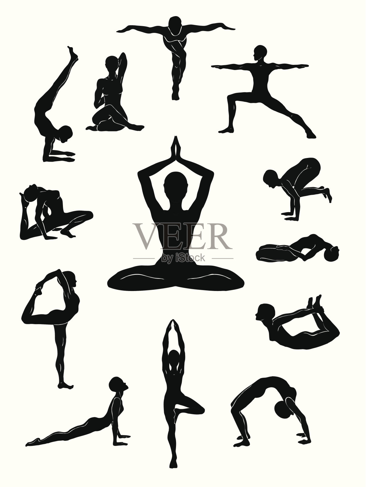 瑜伽姿势插画图片素材