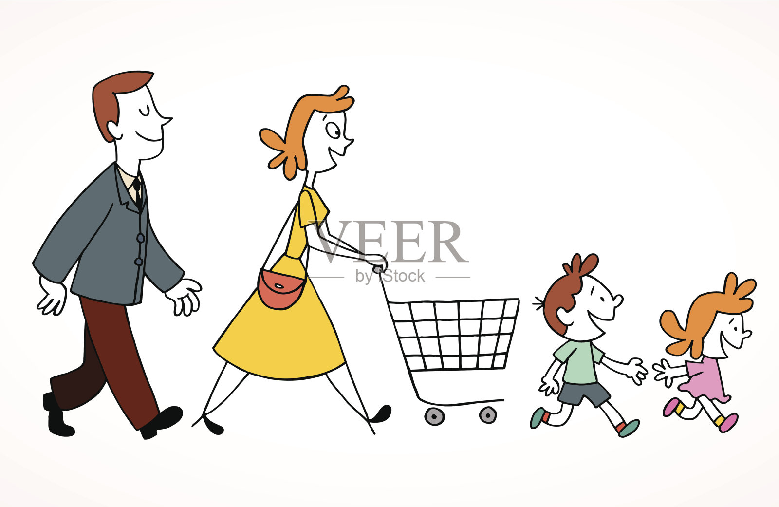 家庭购物插画图片素材