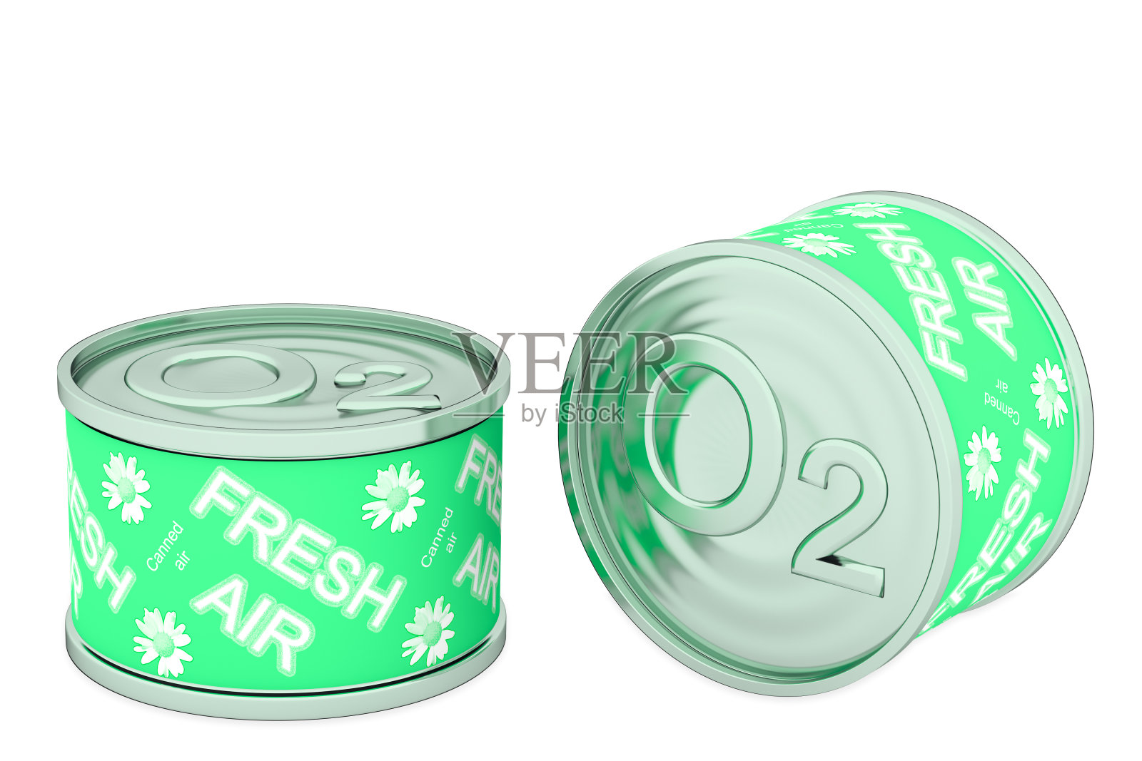 氧气罐，两罐绿色的照片摄影图片