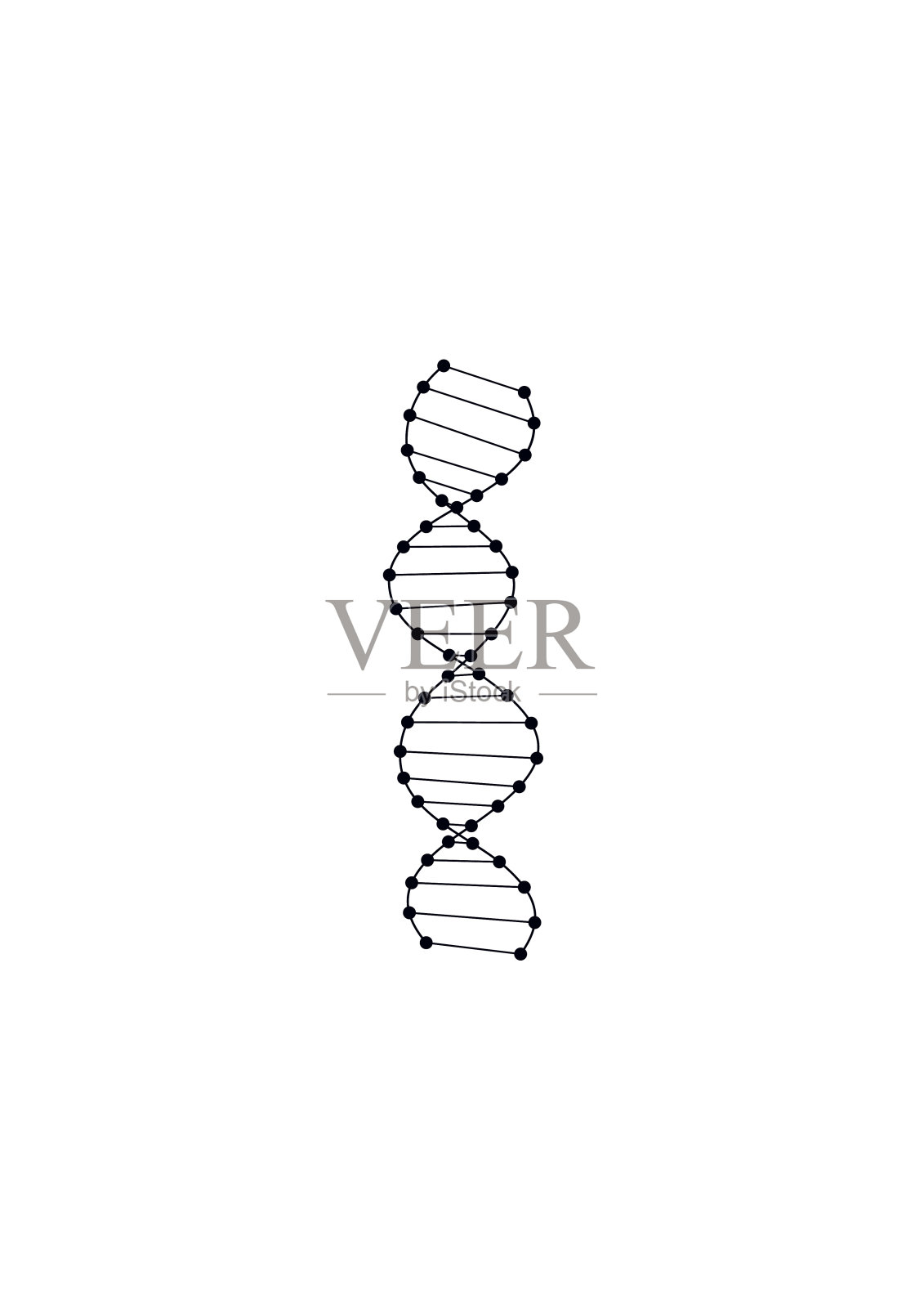黑色DNA图标在平面风格孤立的背景。向量设计元素图片