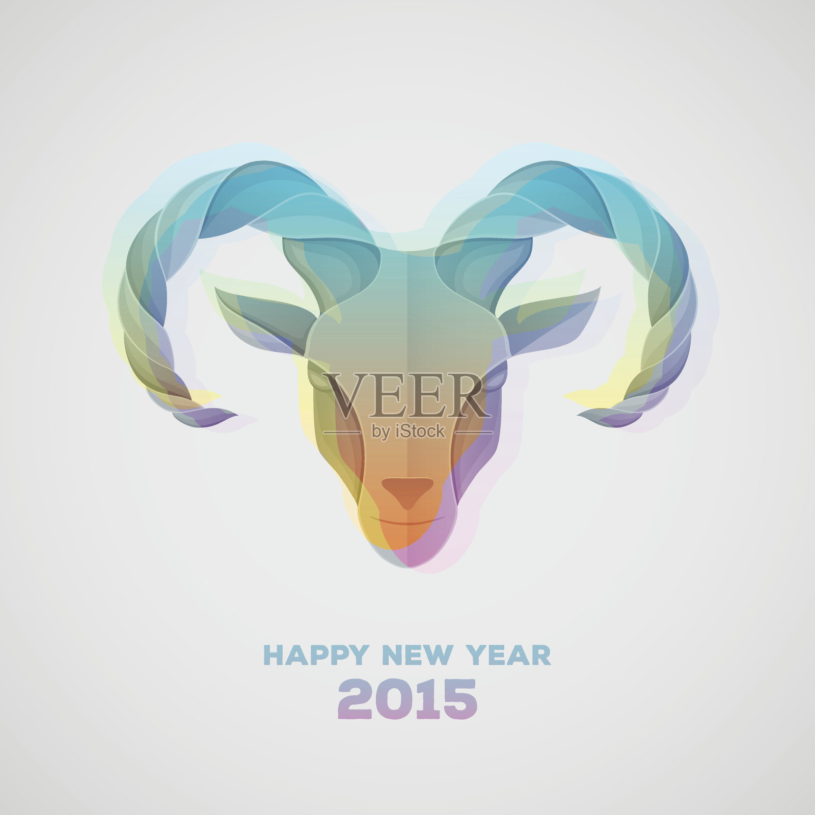 山羊是2015年的象征插画图片素材