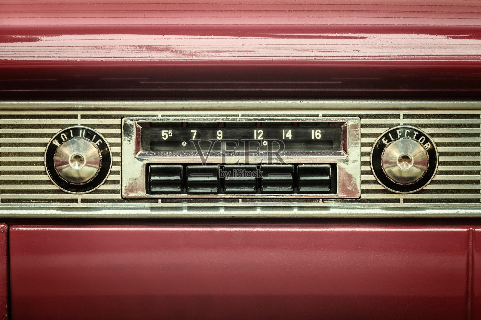 复古风格的旧汽车收音机的形象照片摄影图片