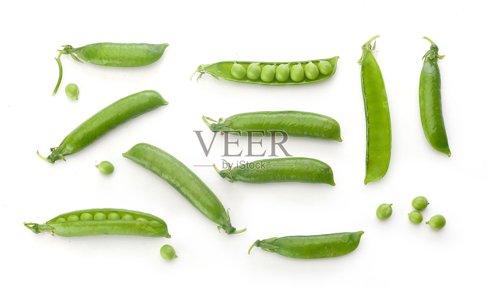 新鲜的绿色豌豆荚和豌豆照片摄影图片