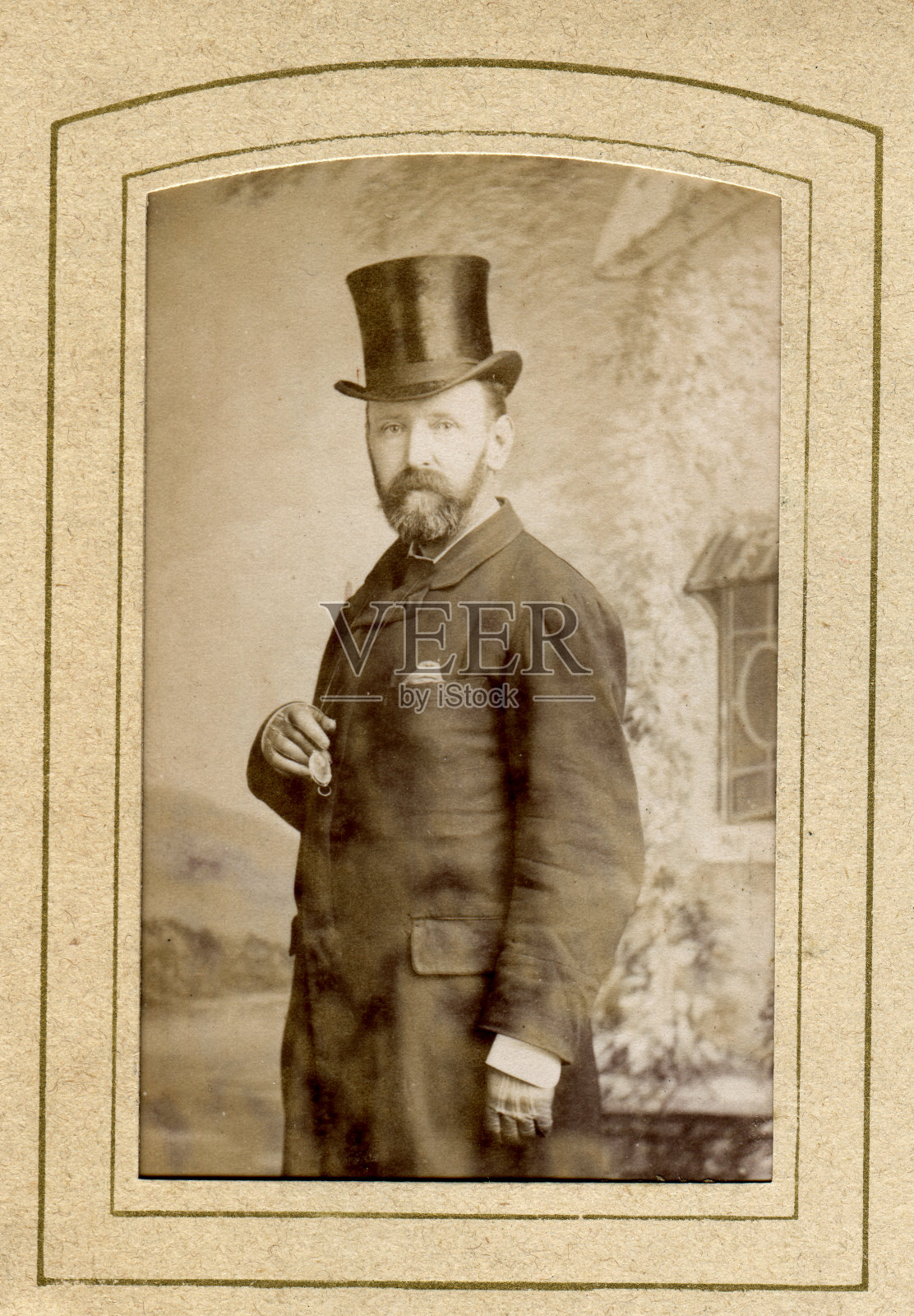 维多利亚绅士礼帽照片摄影图片