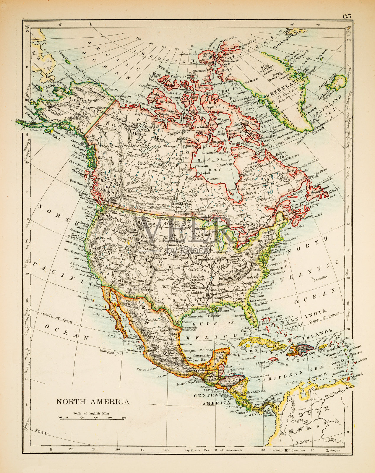 1897年北美地图照片摄影图片