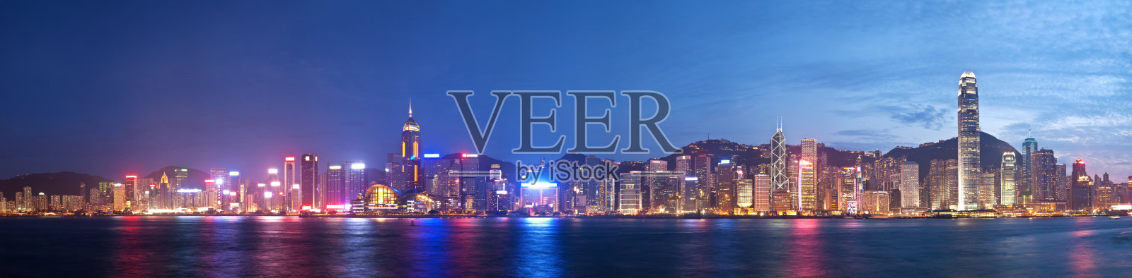 高解像度香港夜景全景照片摄影图片