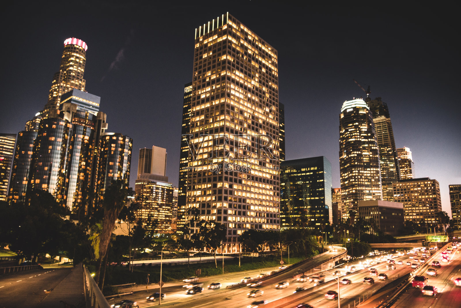 洛杉矶市中心的天际线照片摄影图片