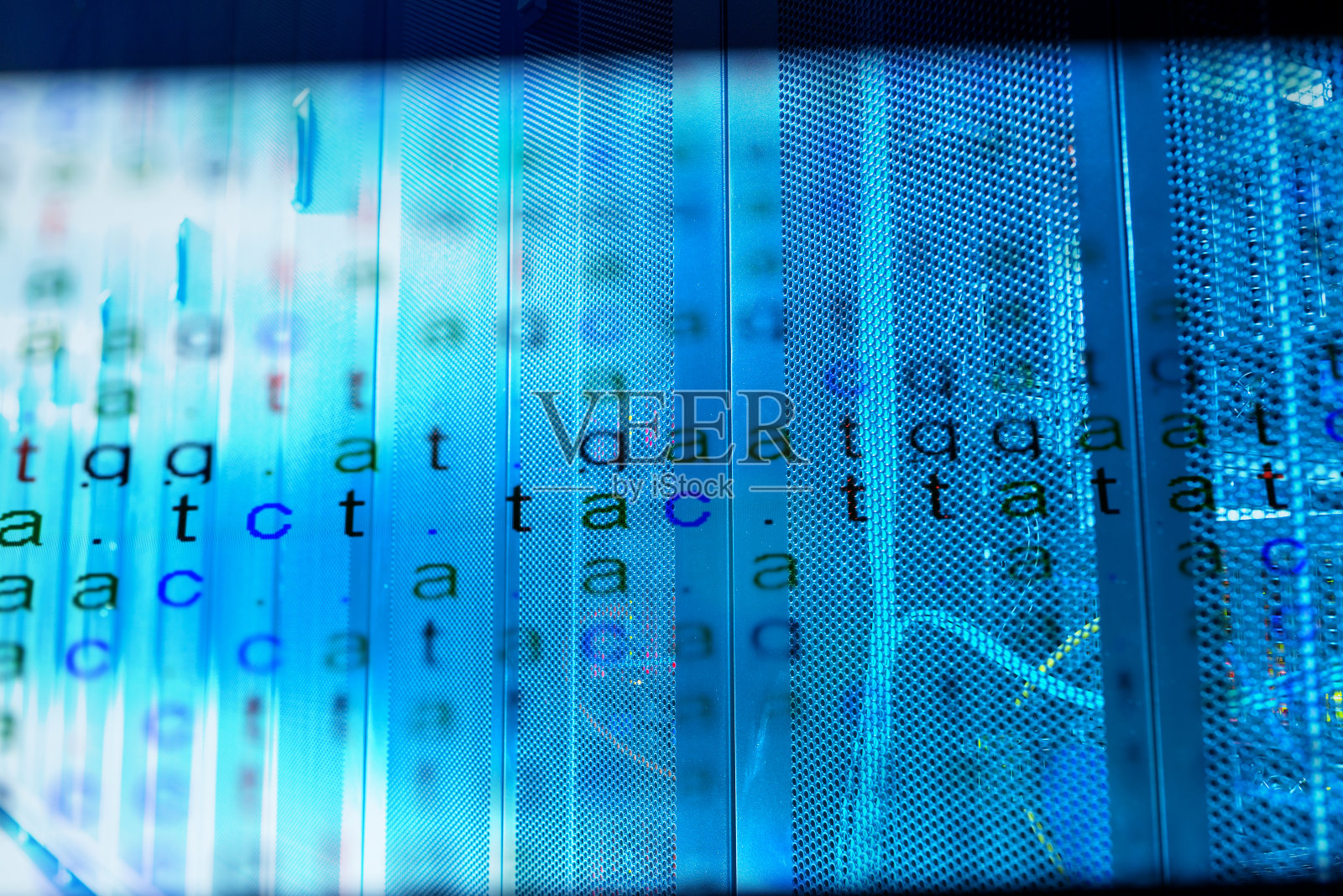 DNA编码数据与计算服务器照片摄影图片