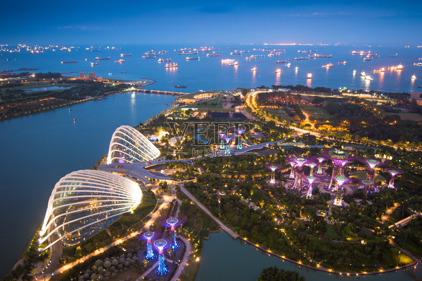 新加坡黄昏全景照片摄影图片