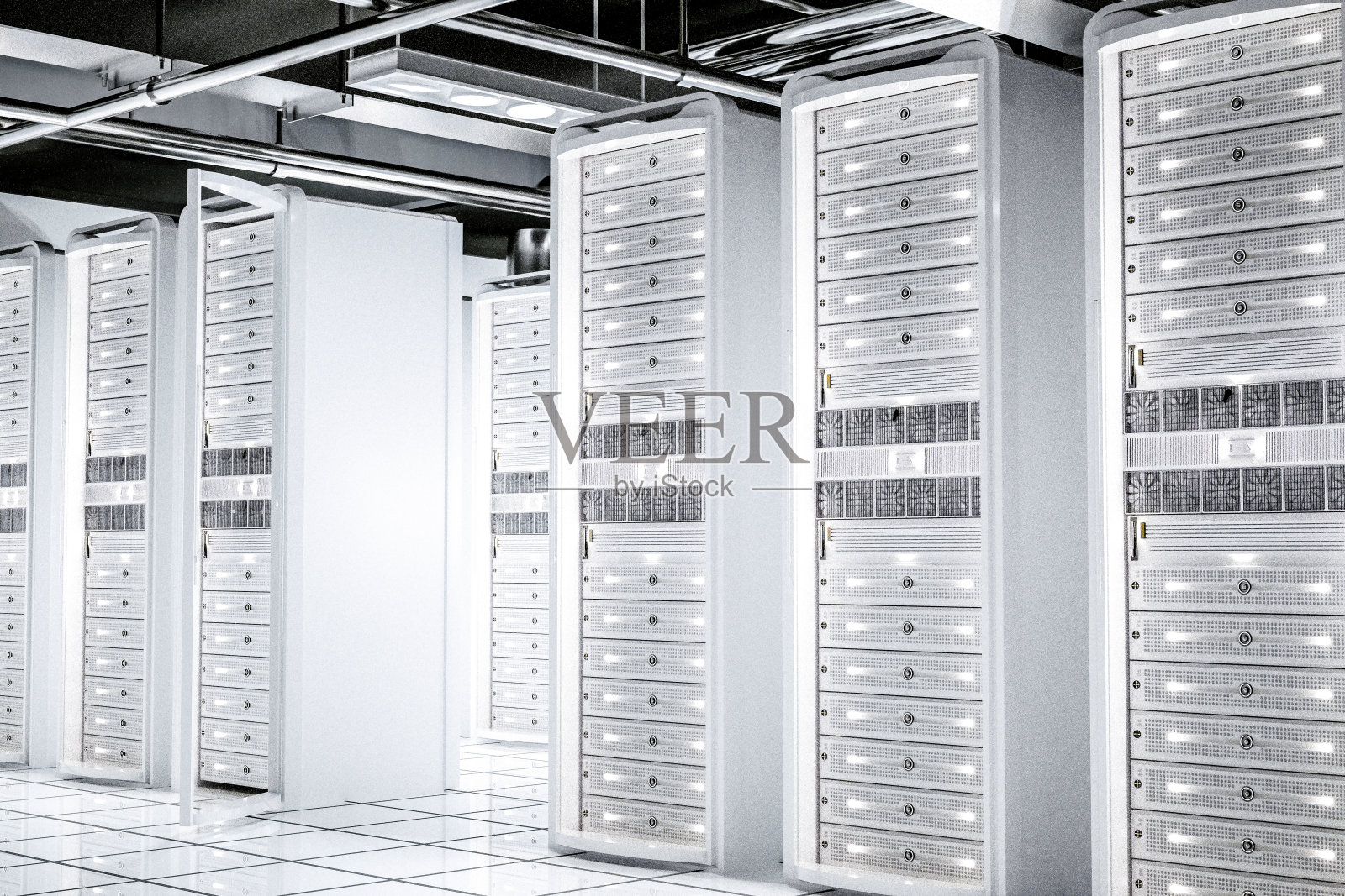 白色网络服务器机架照片摄影图片