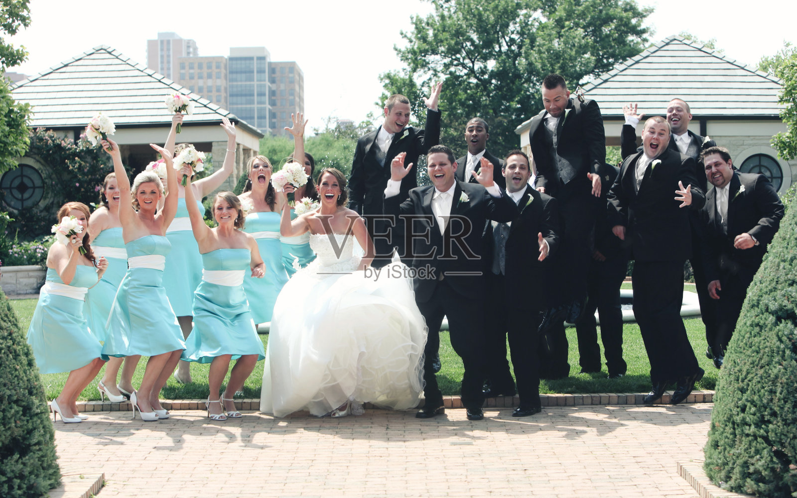 蓝绿色的婚礼照片照片摄影图片