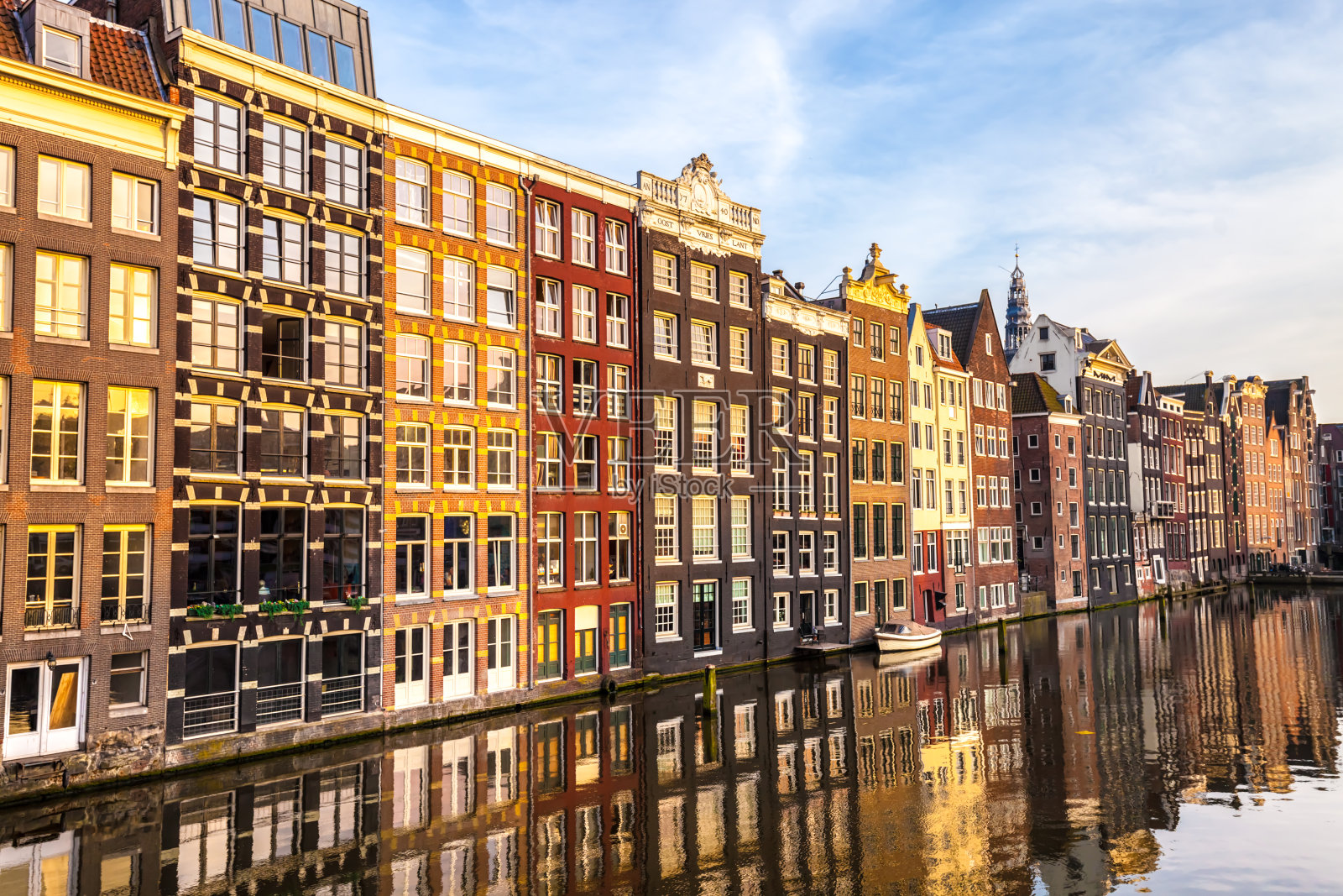 阿姆斯特丹市中心的典型荷兰住宅照片摄影图片