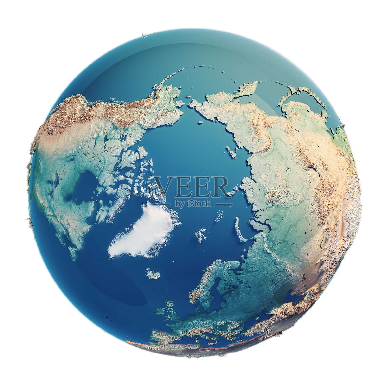 北极3D渲染行星地球照片摄影图片