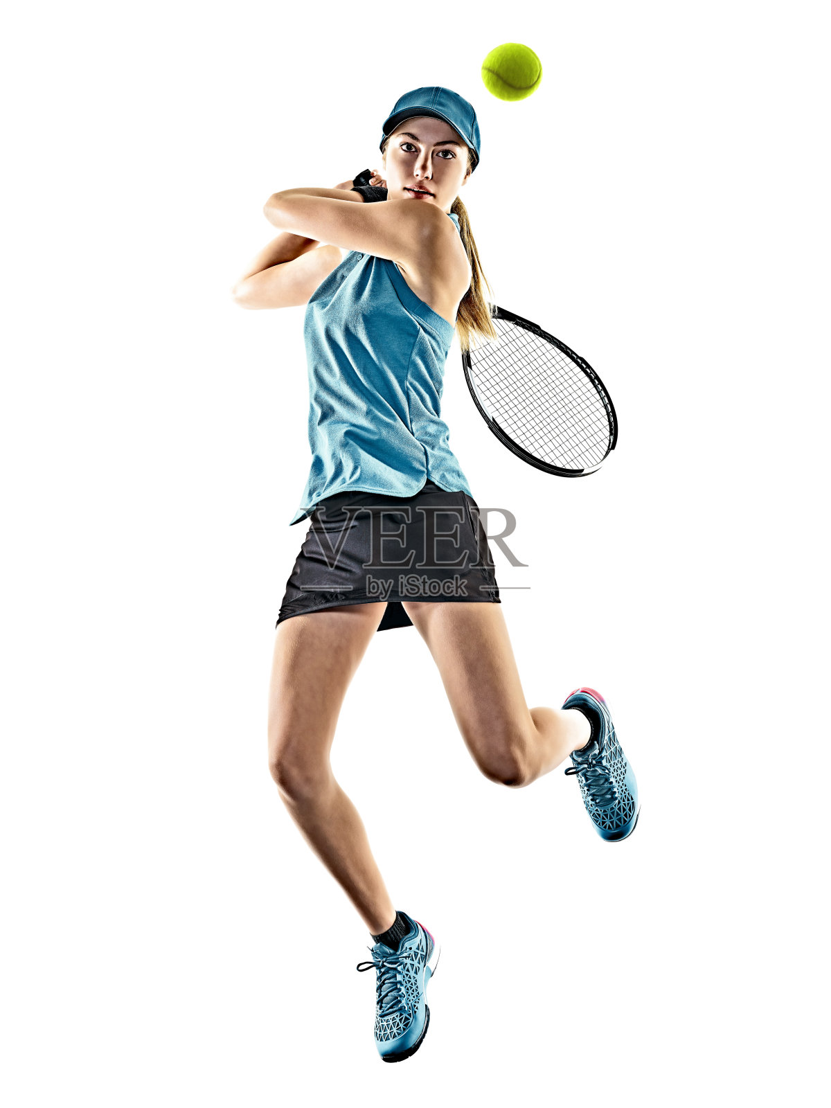 网球女子孤立的剪影照片摄影图片