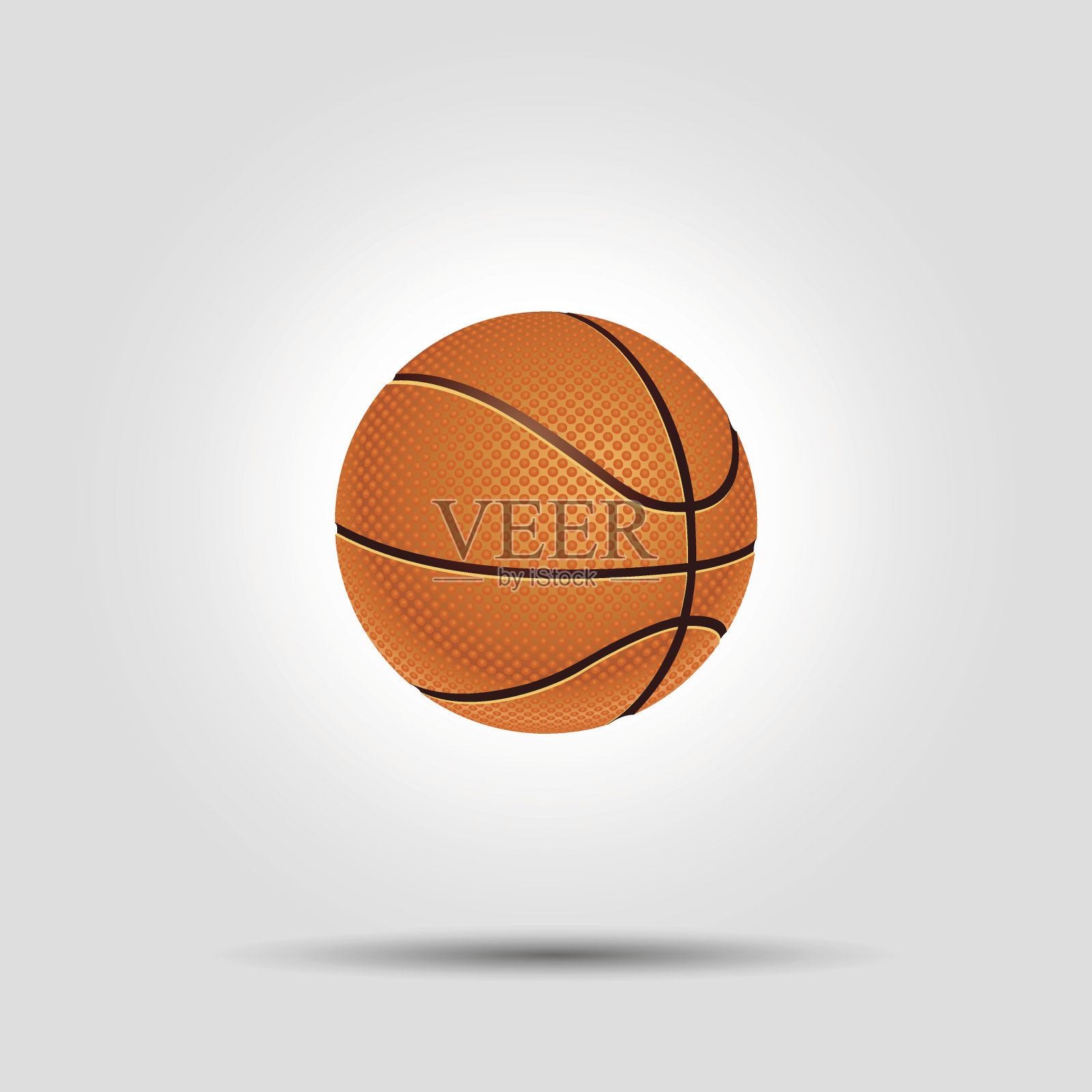 篮球孤立在白色与阴影插画图片素材
