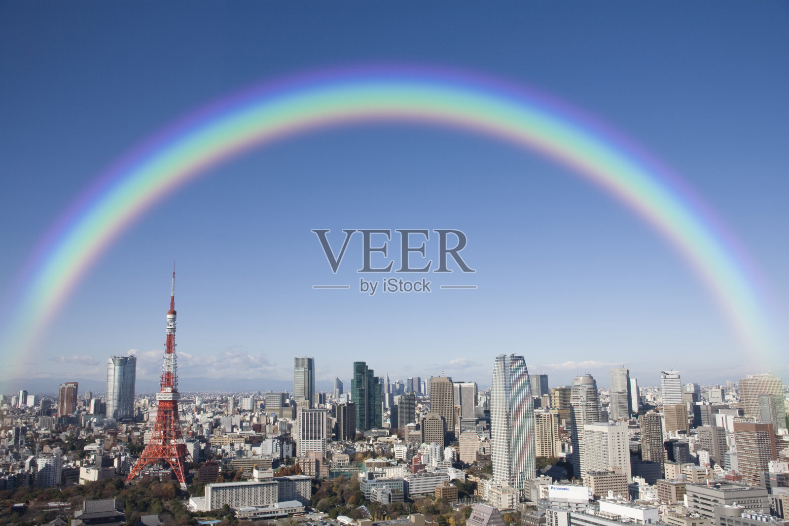 东京塔,彩虹照片摄影图片