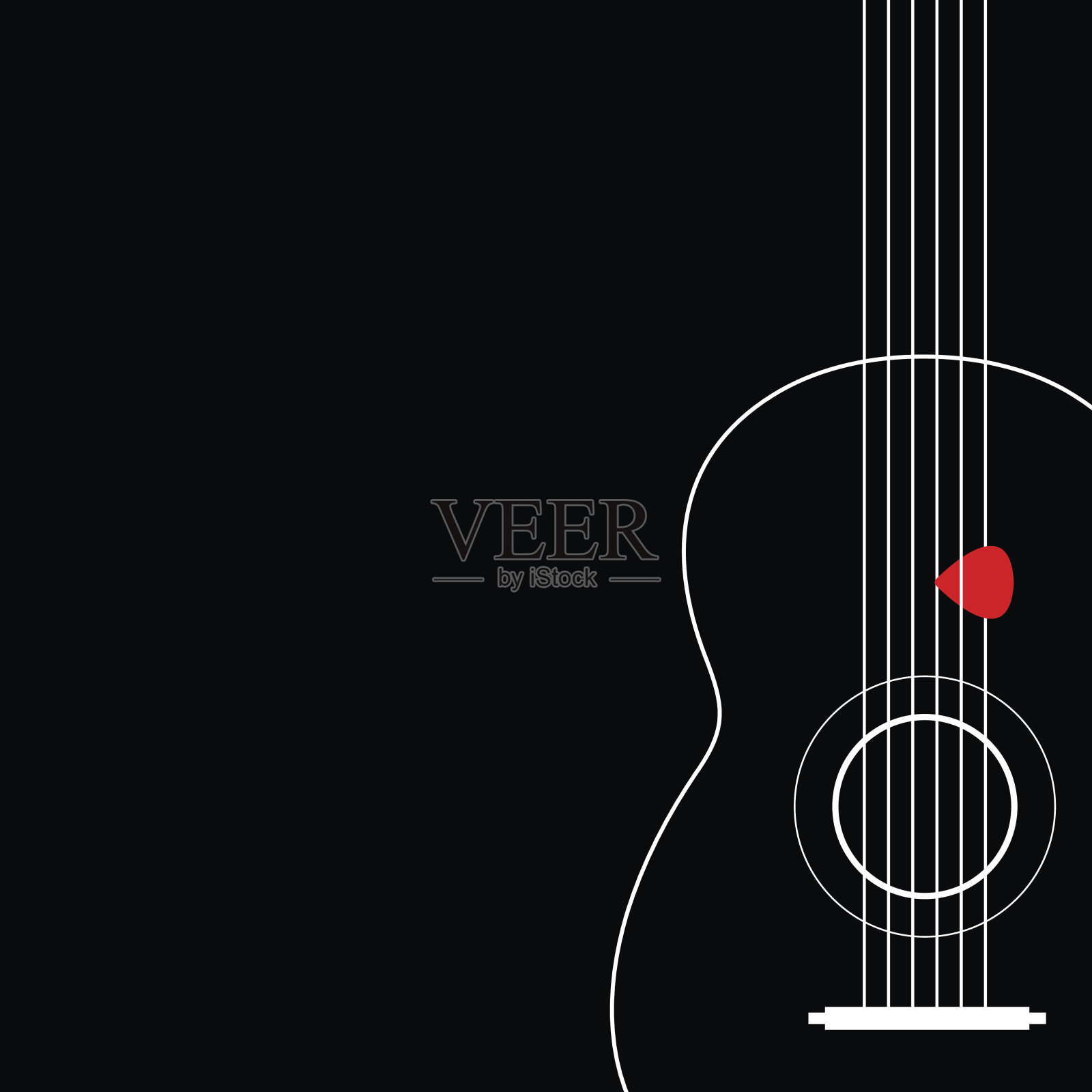 平面原声吉他创意设计，Vector Illustrator eps10插画图片素材