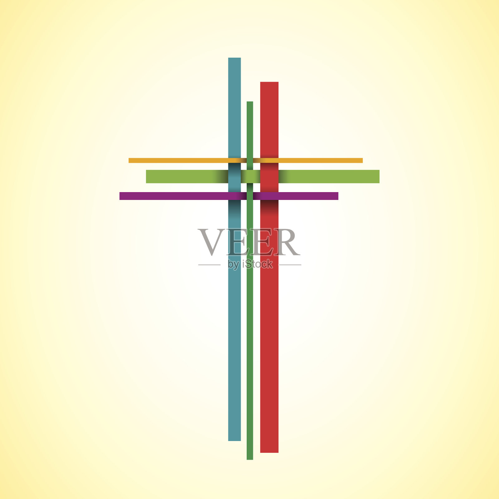 向量抽象基督受难;三个十字架插画图片素材