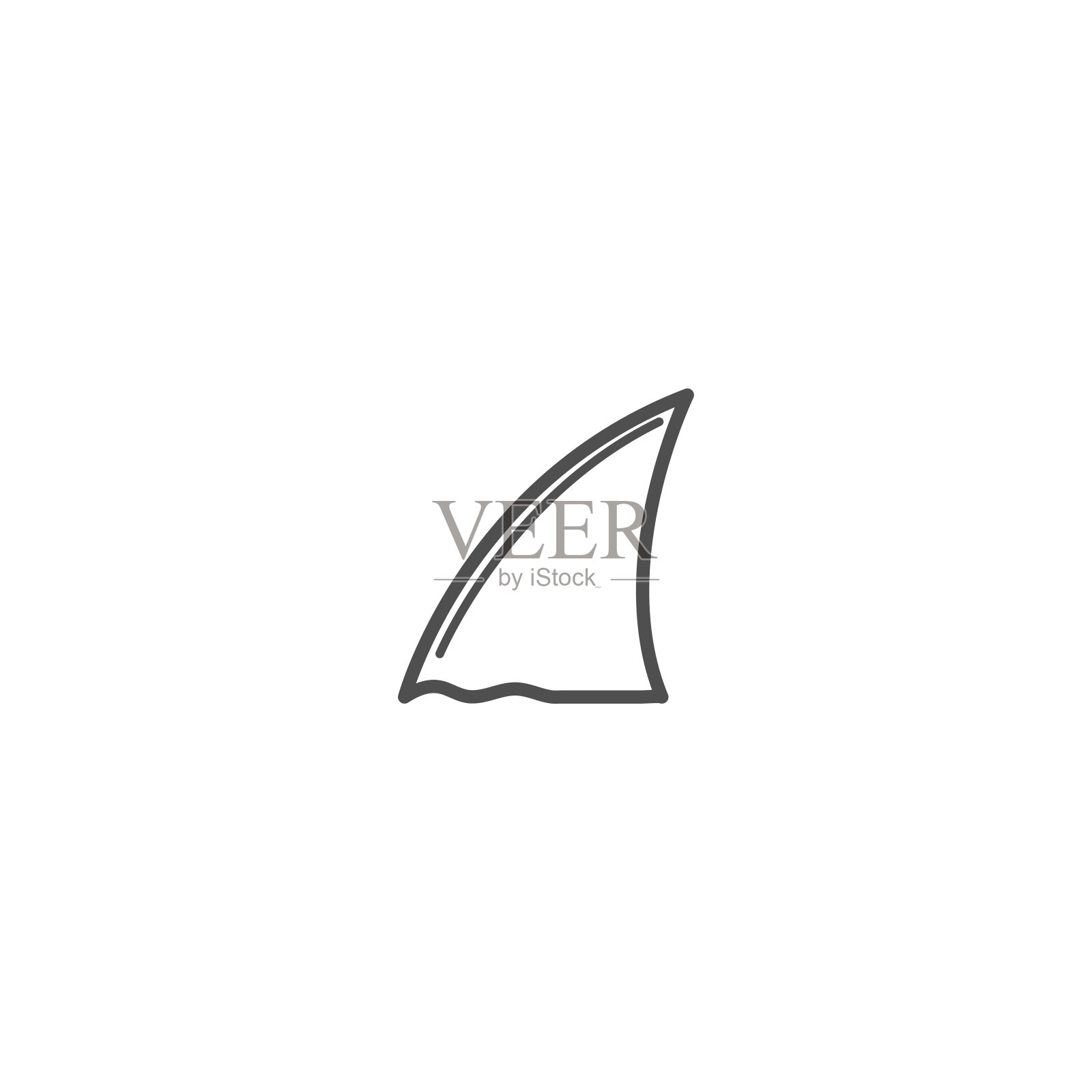 鱼翅图标孤立在白色背景。图标素材