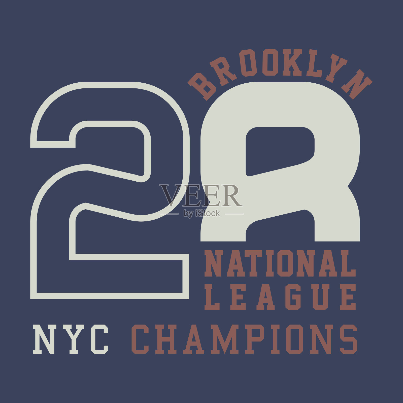 设计字母布鲁克林国家冠军插画图片素材